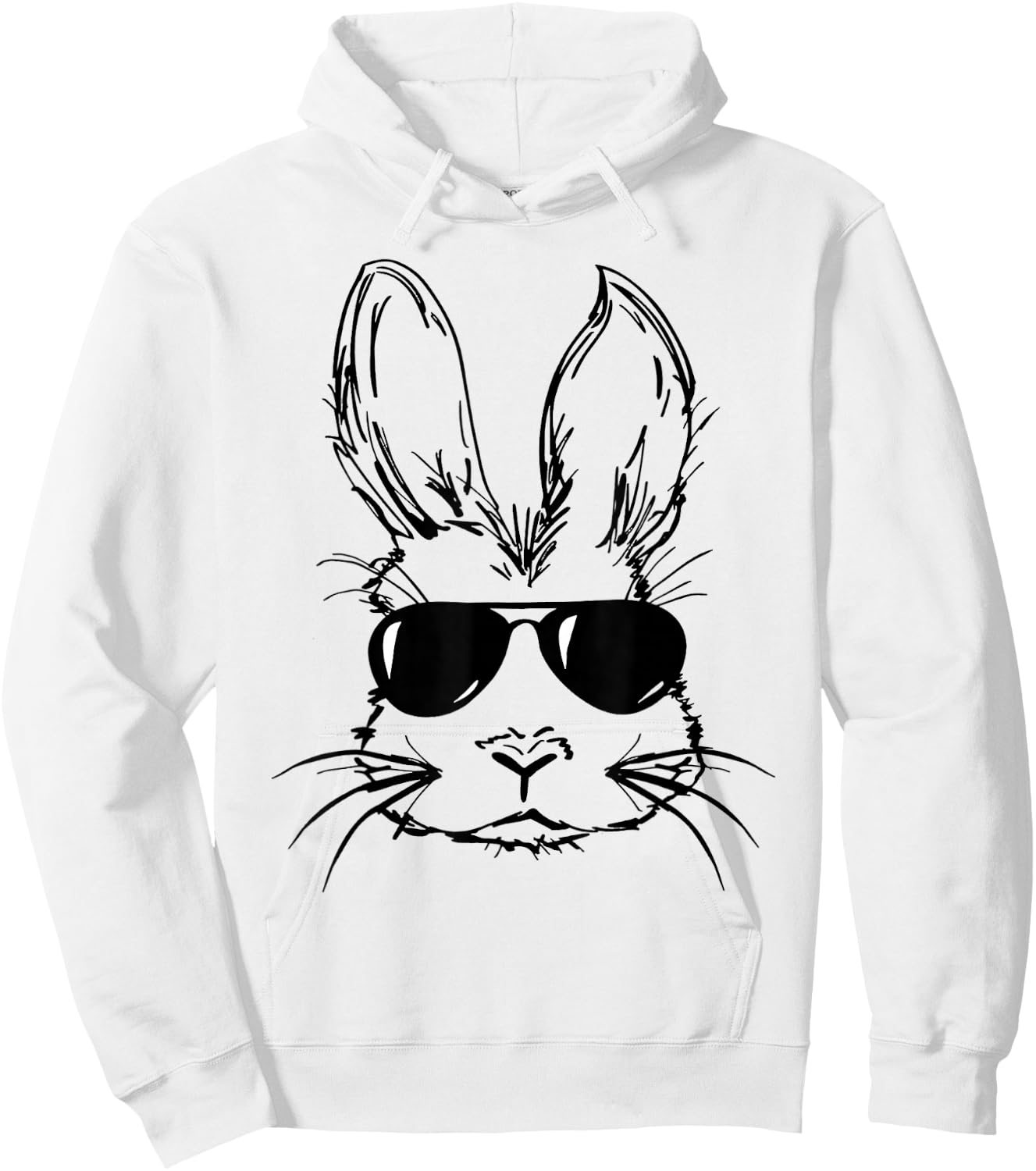Bunny Face With Sunglasses Rabbit For Boy Men Kid Easter Day Hoodie - Hoodie | White