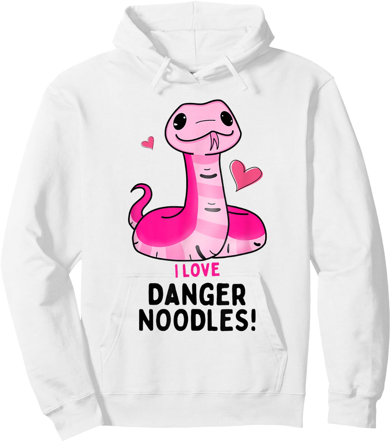 I Love Danger Noodles - Cute Kawaii Chibi Snake for Girls Hoodie - Hoodie | White