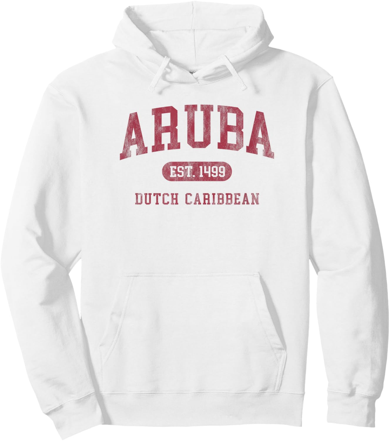 Aruba Est 1499 Throwback Letter Souvenir Hoodie - Hoodie | White