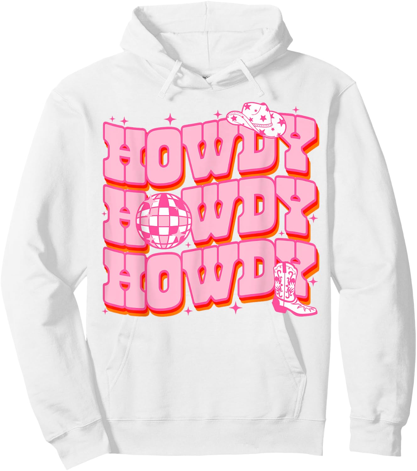 Howdy Southern Western Girl Country Rodeo Pink Cowgirl Women Hoodie - Hoodie | White