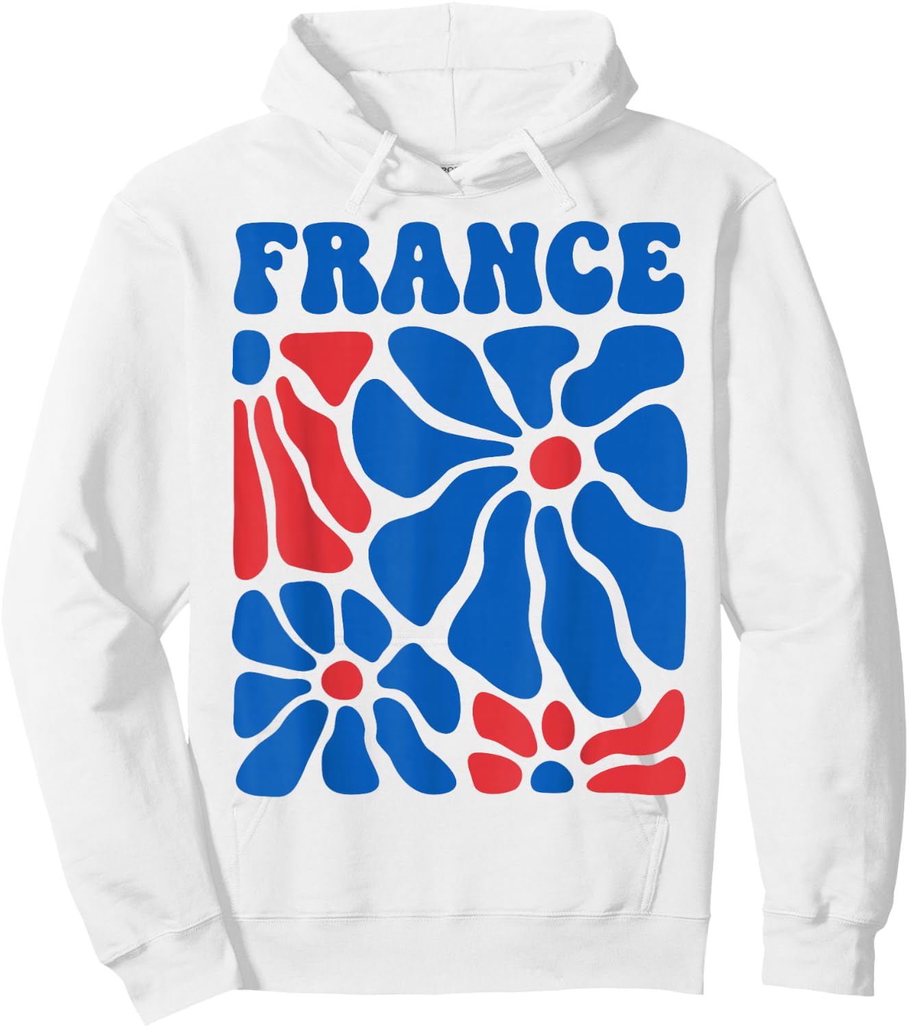 France Floral Boho Flowers Cute Retro Groovy French Girl Hoodie - Hoodie | White