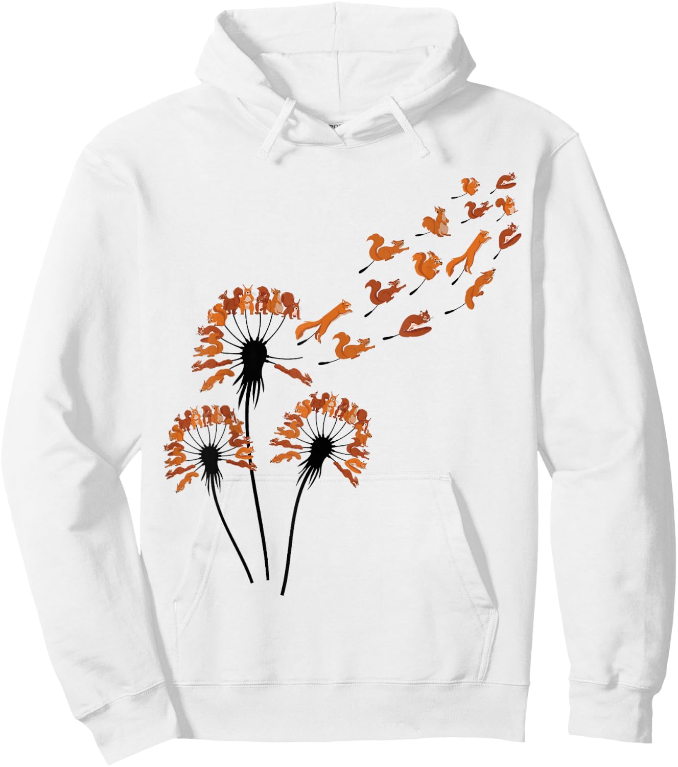 Dandelion Squirrel Stuff for Squirrel Lover | Squirrel Hoodie - Hoodie | White