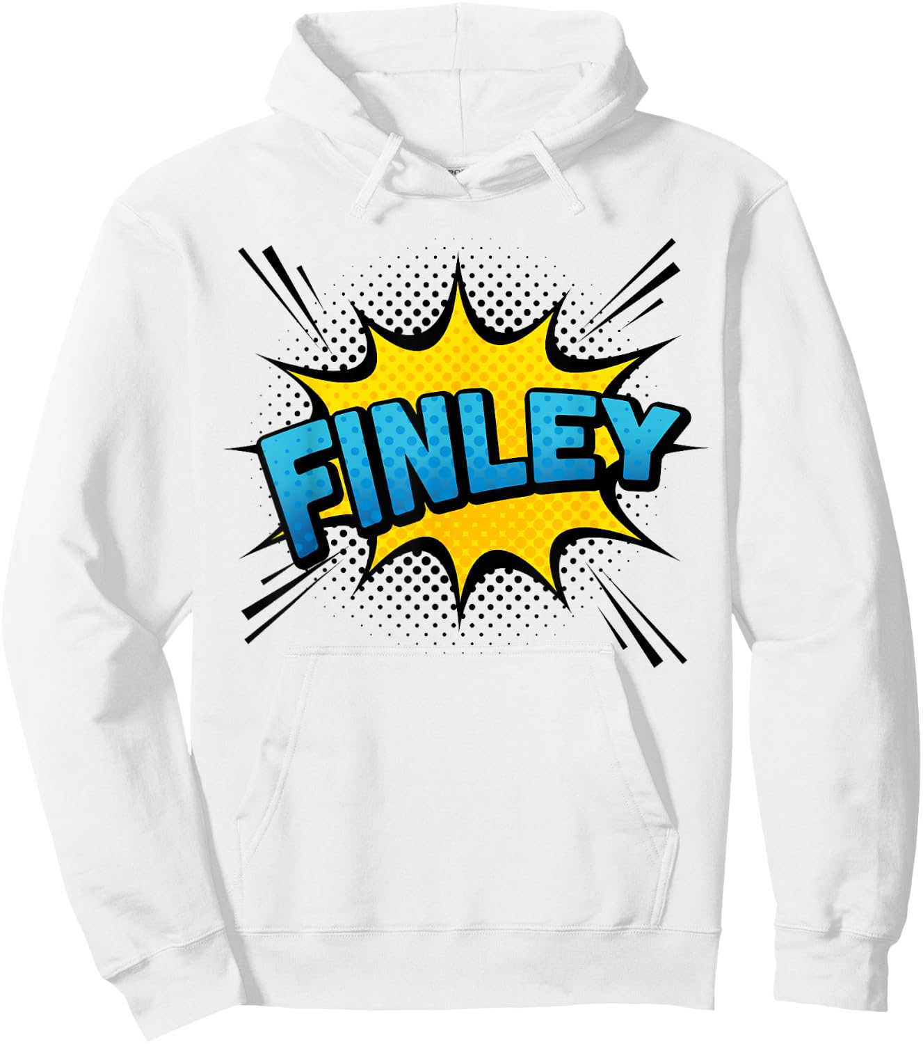 FINLEY - Boys Name Superhero Style Hoodie - Hoodie | White