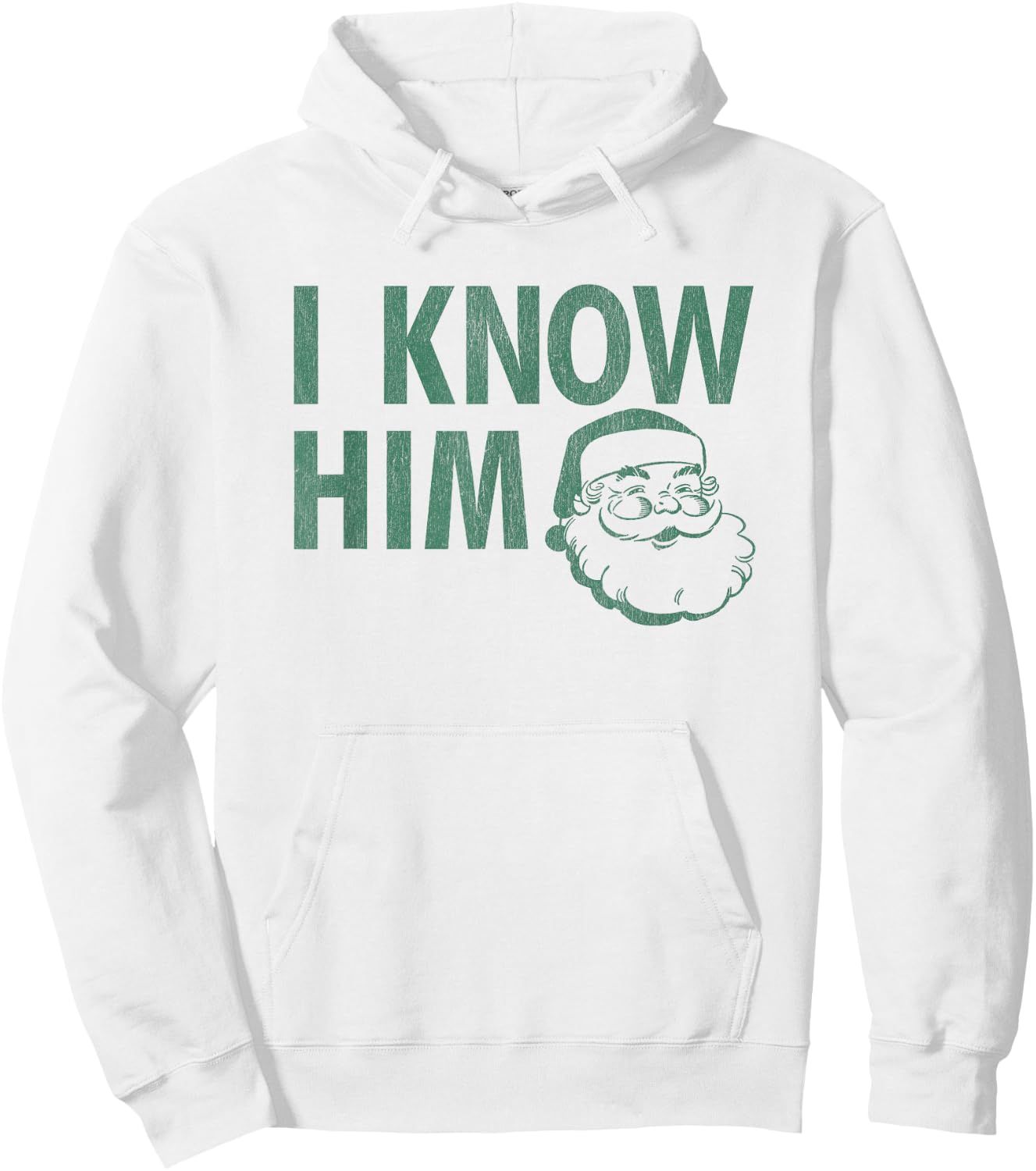 Funny I know Him Vintage Santa Hoodie - Hoodie | White