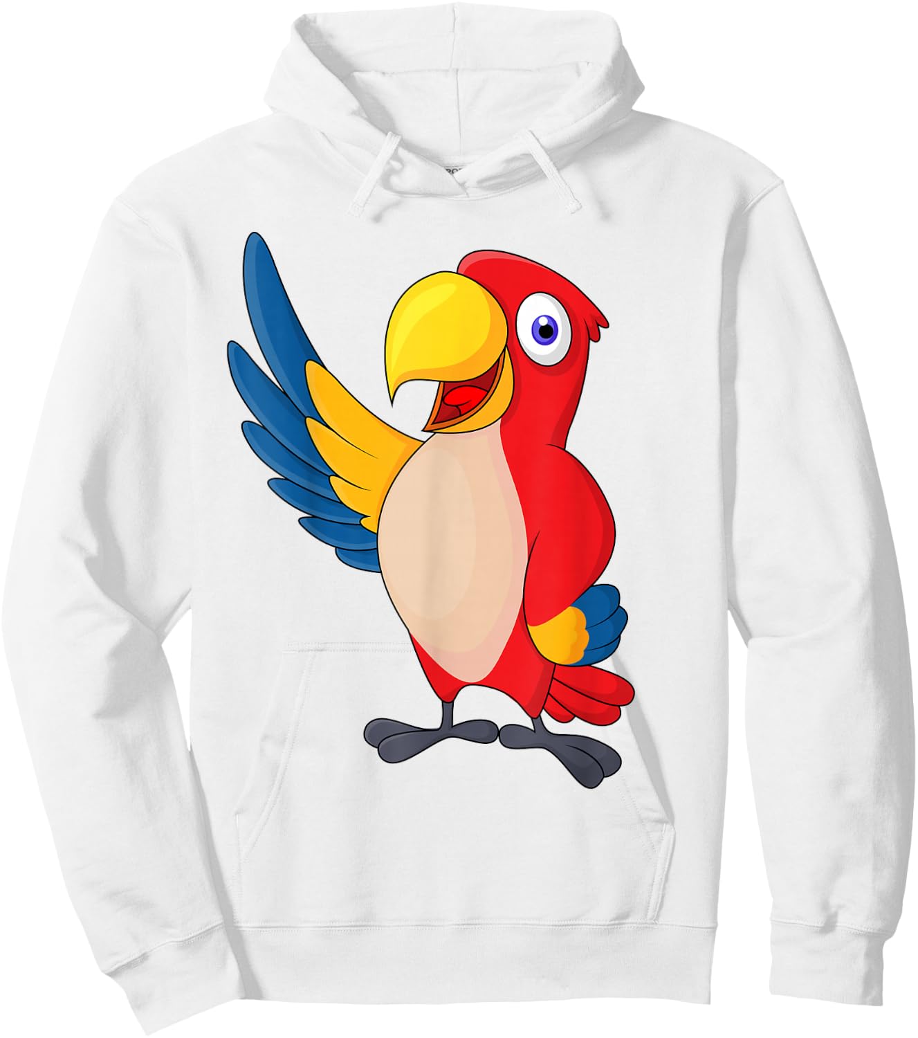 Children's Colourful Parrot , White Hoodie - Hoodie | White