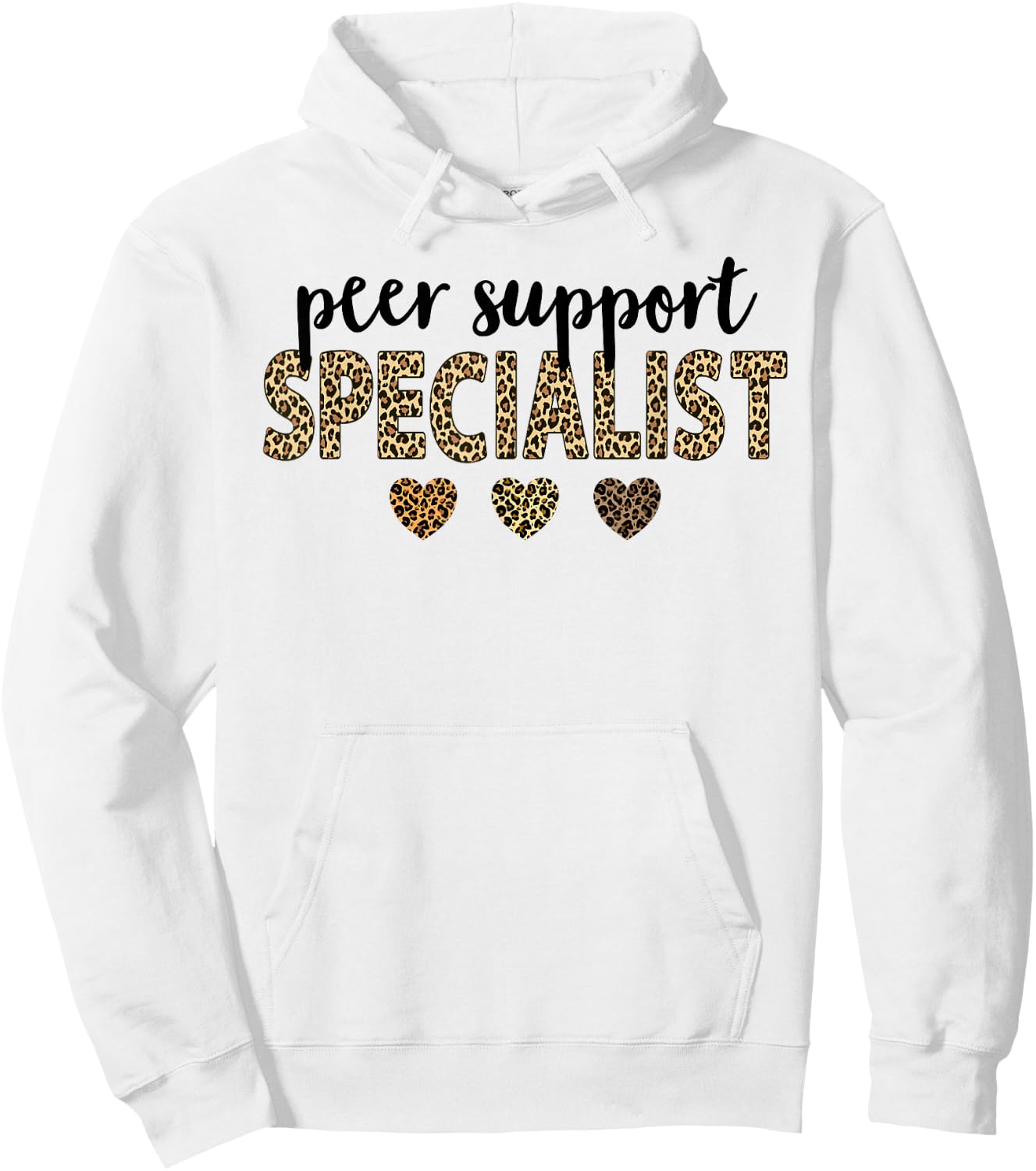 peer support Specialist Squad Funny Specialist Leopard Hoodie - Hoodie | White