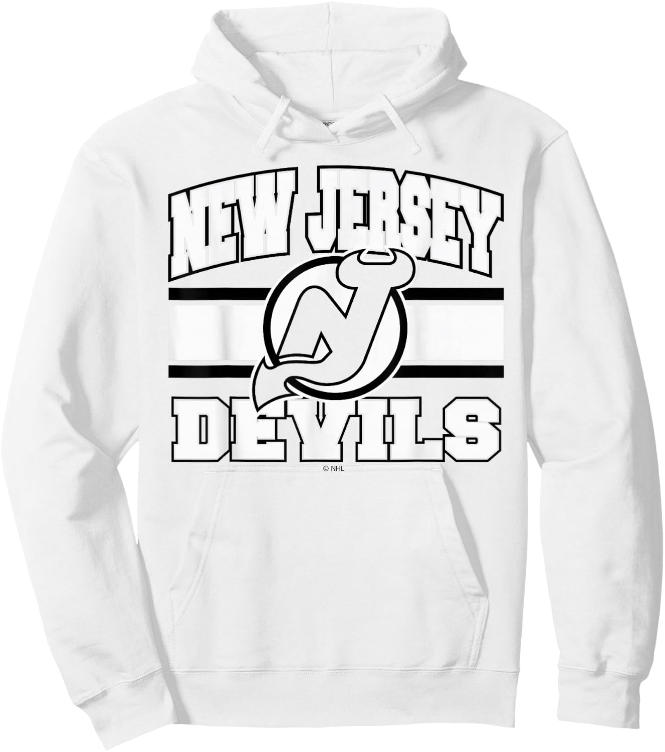 New Jersey Devils Stripe Red Officially Licensed Hoodie - Hoodie | White