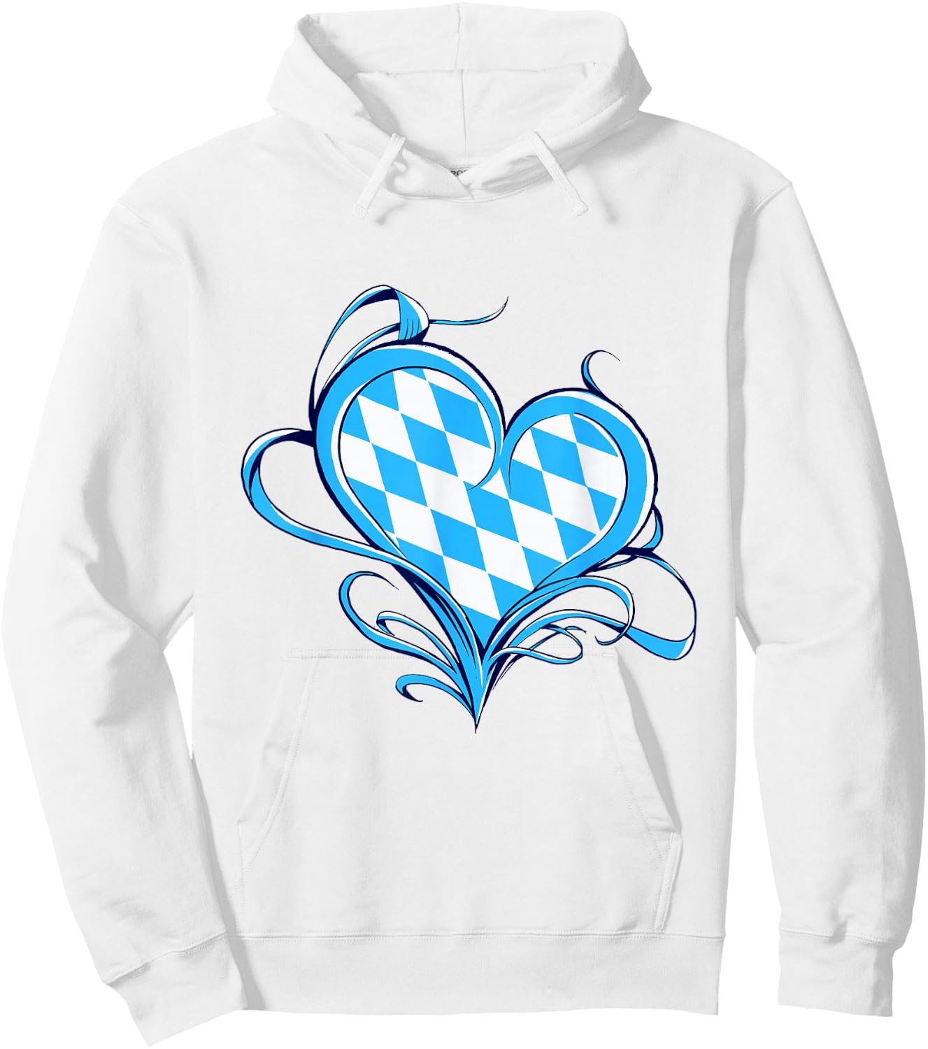 Bayrische Flagge Als Herz Design Blau-Weiß Raute Bayern Hoodie - Hoodie | White