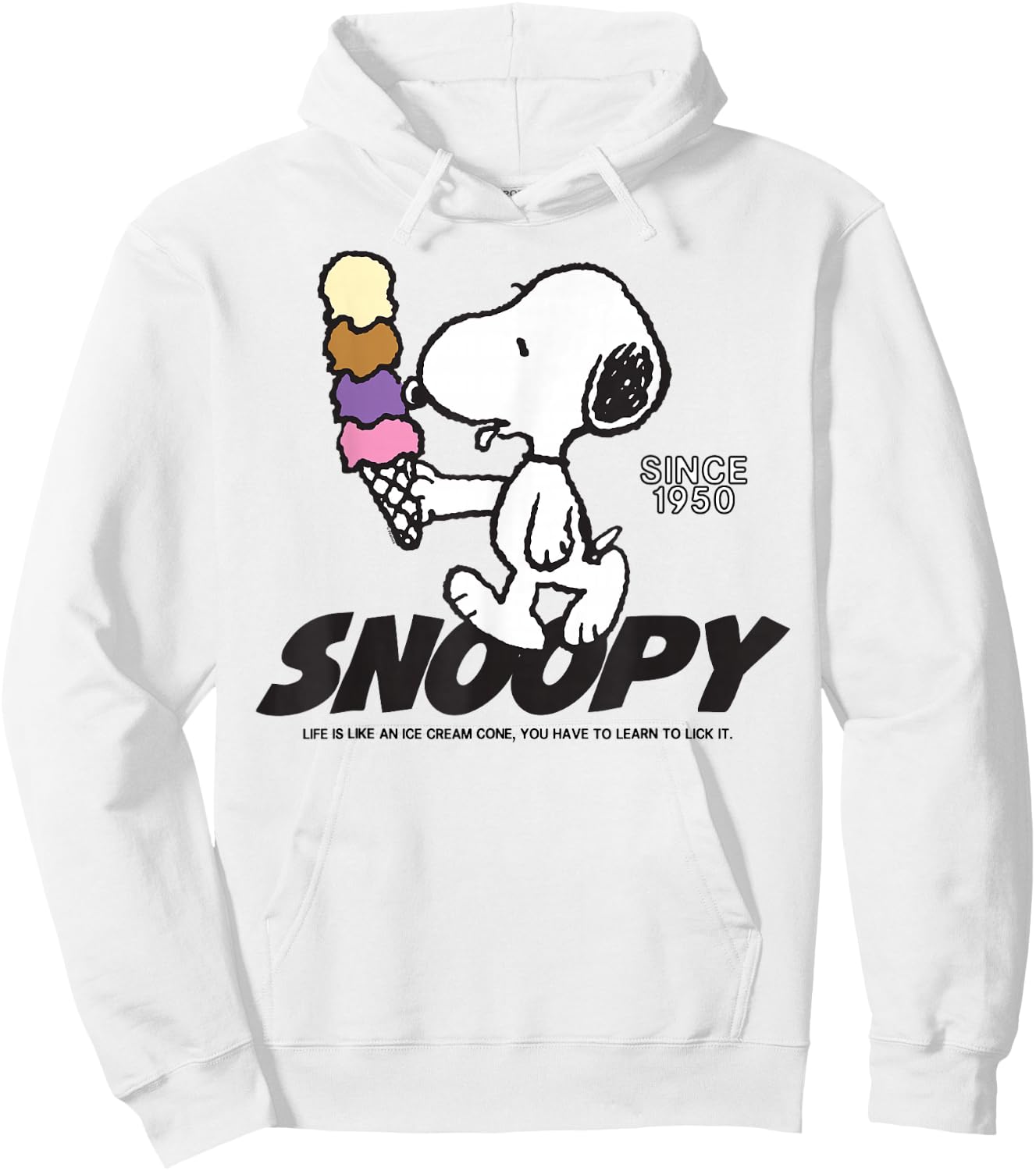 Peanuts Snoopy Ice Cream Cone Hoodie - Hoodie | White