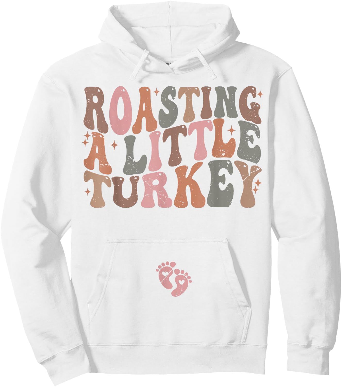 Roasting a Little Turkey Thanksgiving Pregnancy Announcement Hoodie - Hoodie | White