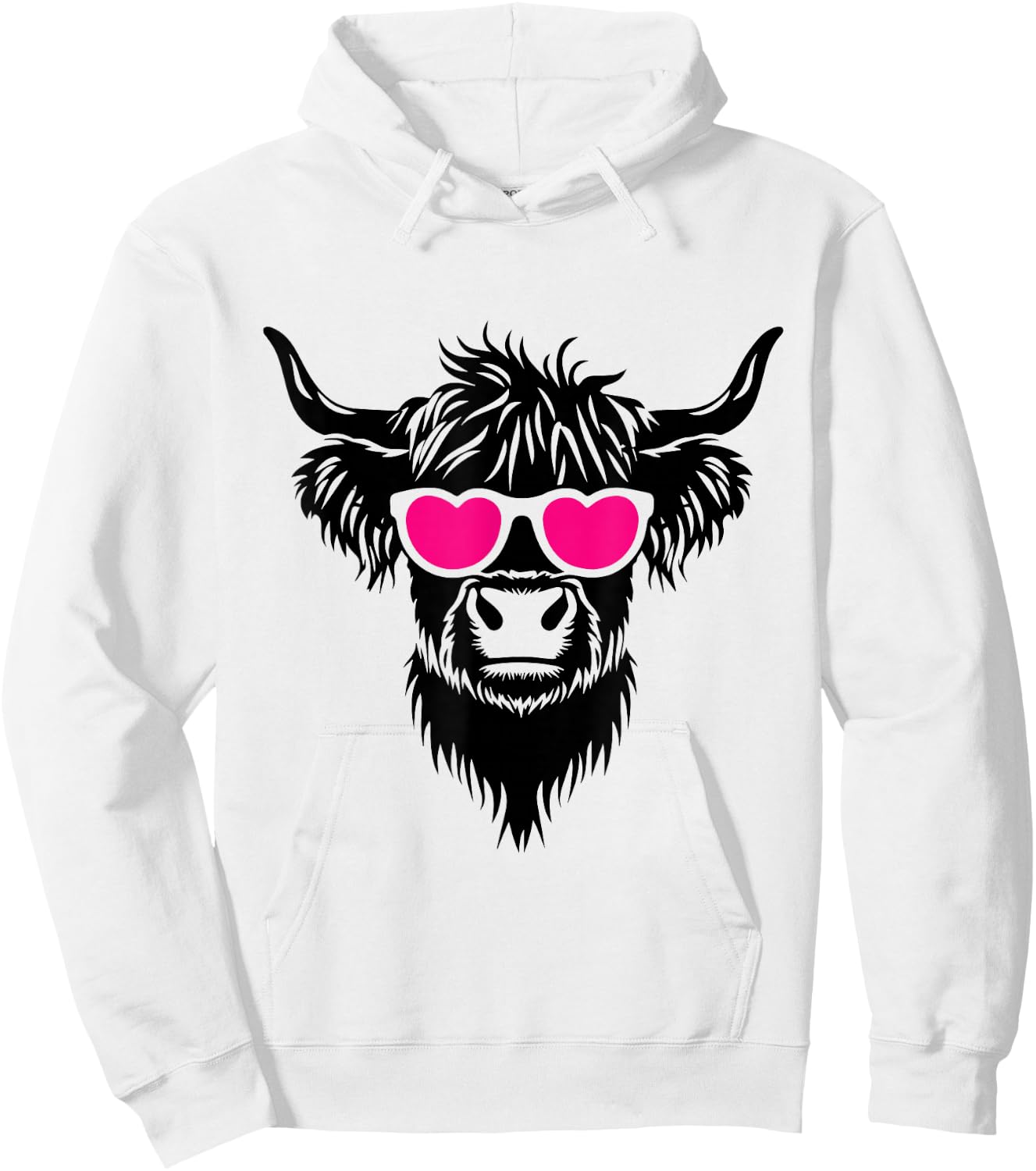 Cute Fluffy Farm Animals Highland Cow Hoodie - Hoodie | White