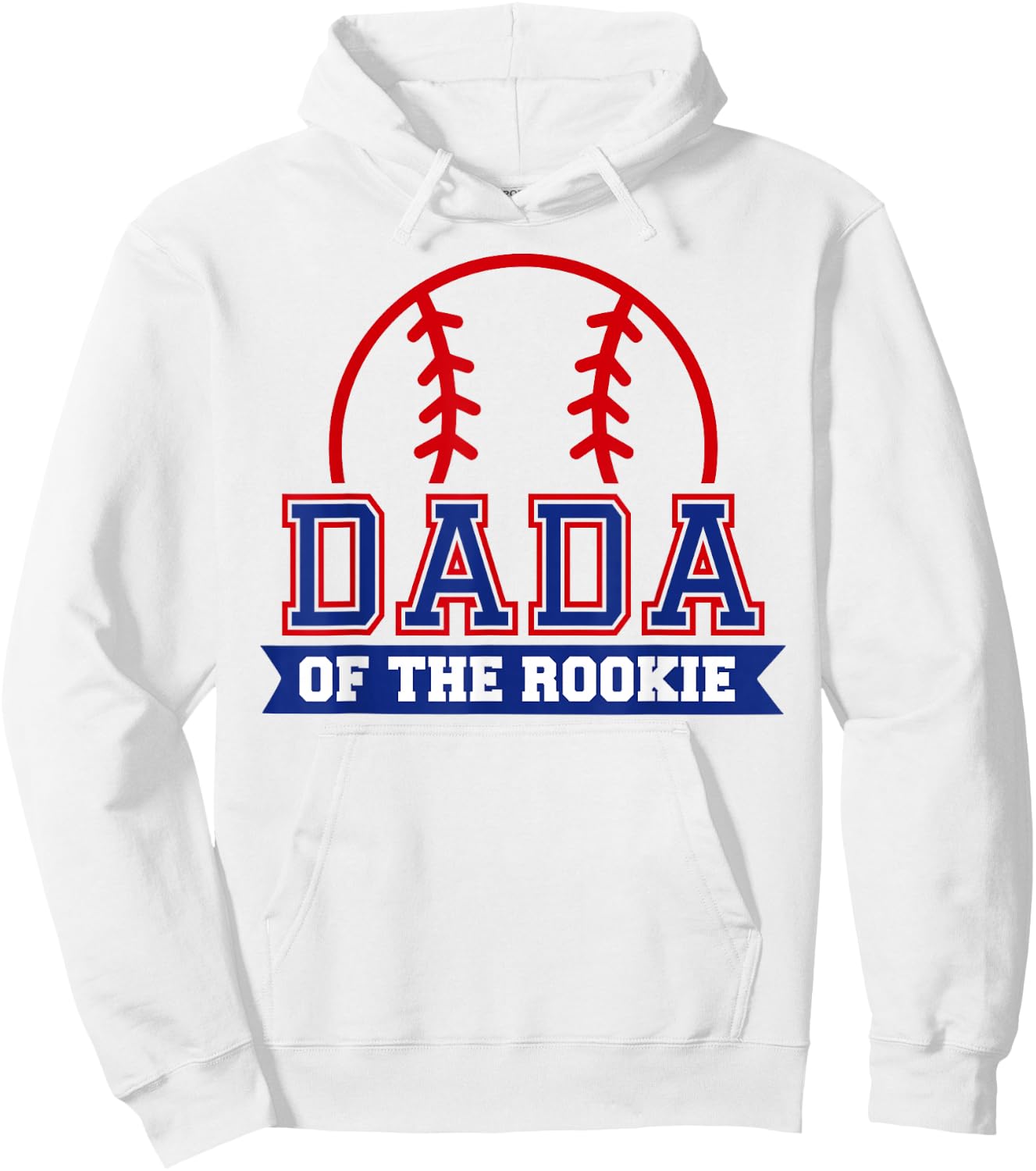 Dada of Rookie 1st Birthday Baseball Theme Matching Party Hoodie - Hoodie | White