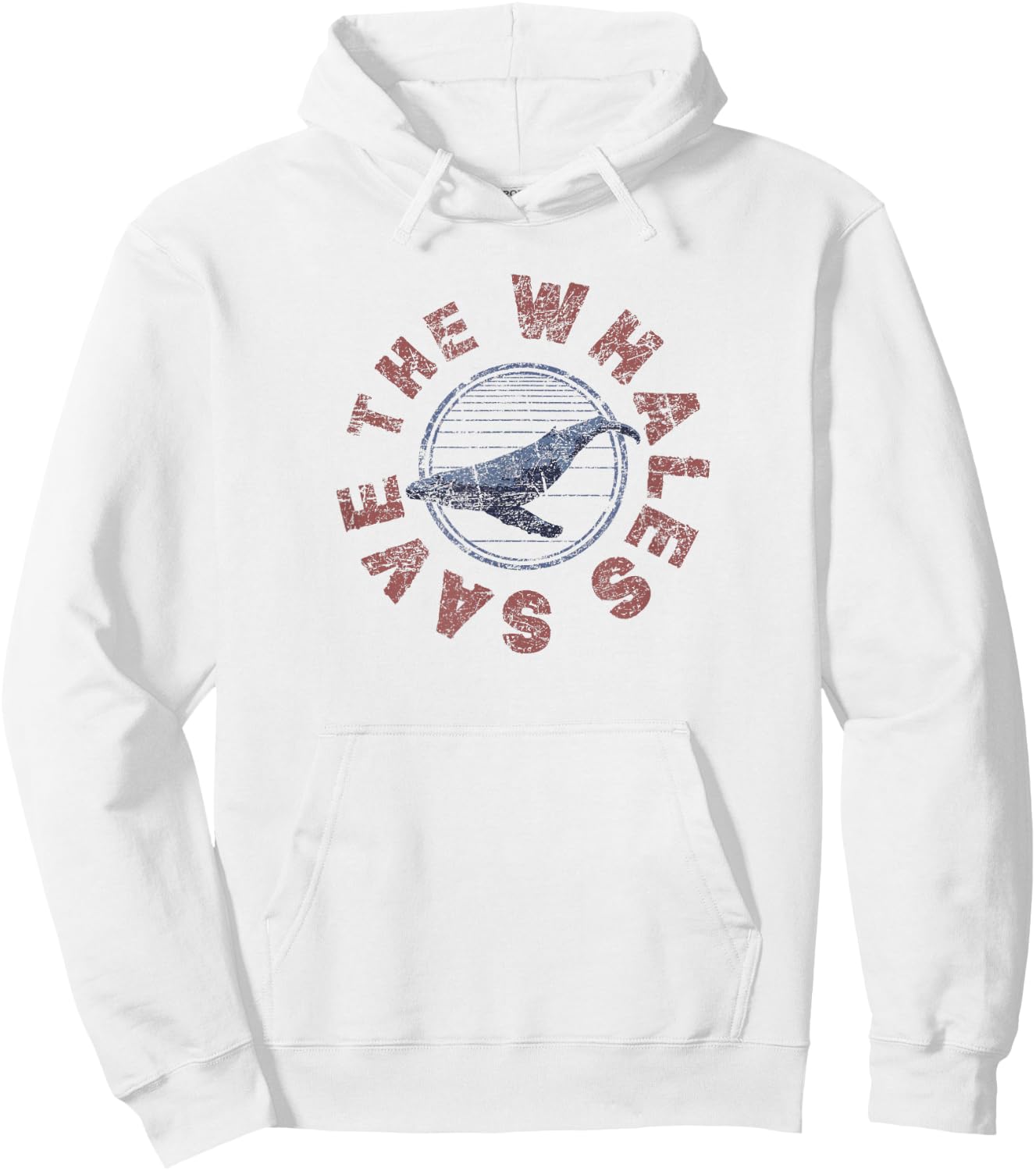 SAVE THE WHALES 80s Retro Vintage Hoodie - Hoodie | White