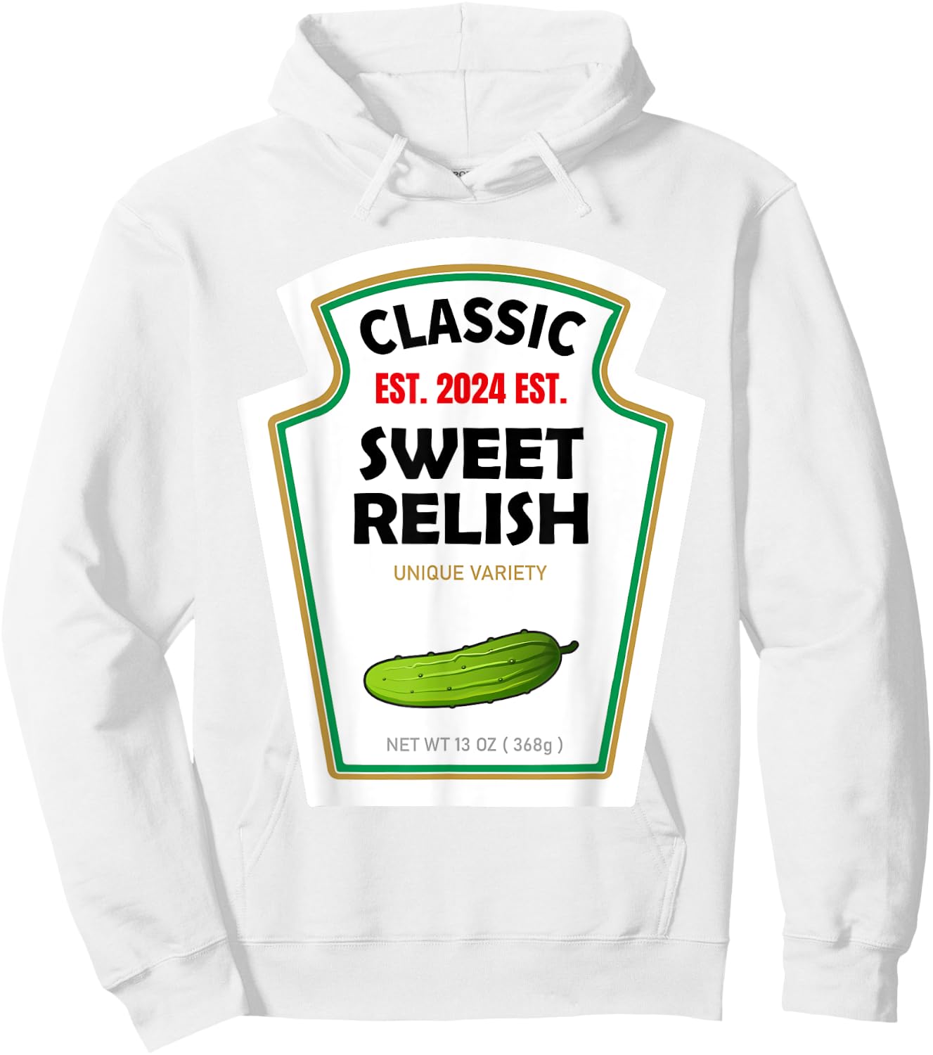 Sweet Relish DIY Halloween Costume Condiment Green Pickle Hoodie - Hoodie | White