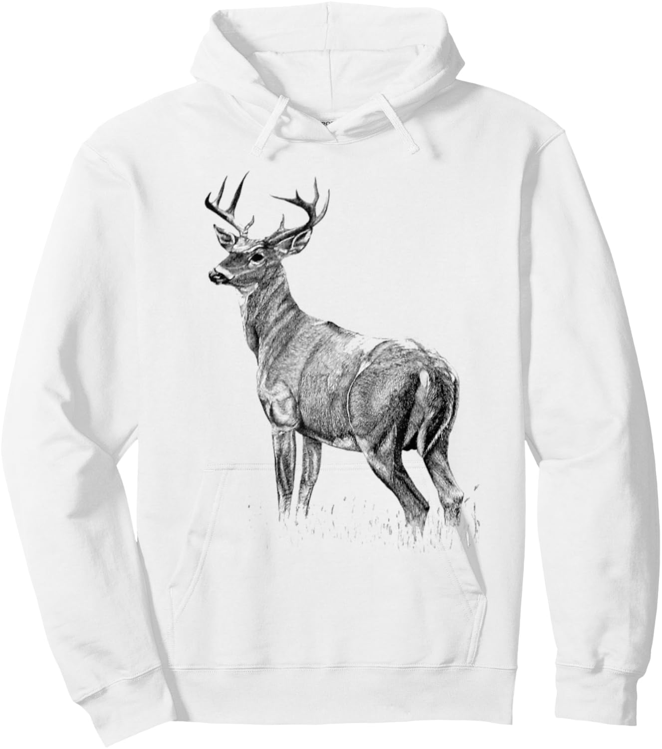 Cute Deer Whitetail Buck Illustration Graphic Boy And Girl Hoodie - Hoodie | White