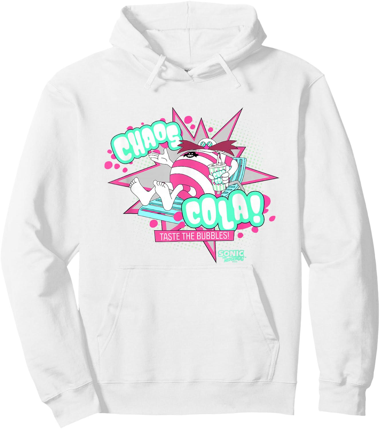 Sonic The Hedgehog Dr. Eggman Chaos Cola Taste The Bubbles Hoodie - Hoodie | White