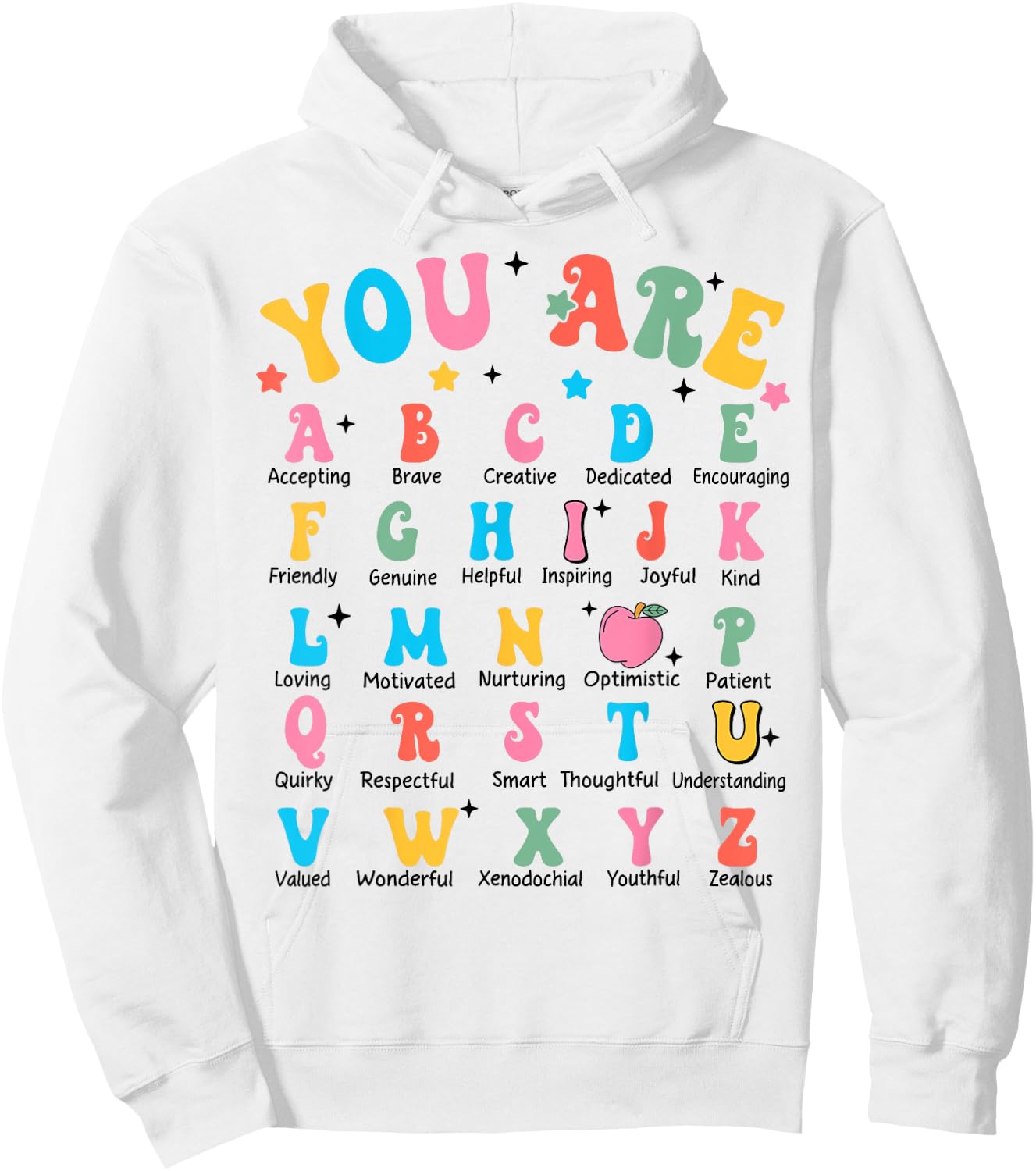Alphabet Elementary School Kindergarten Teachers Students Hoodie - Hoodie | White