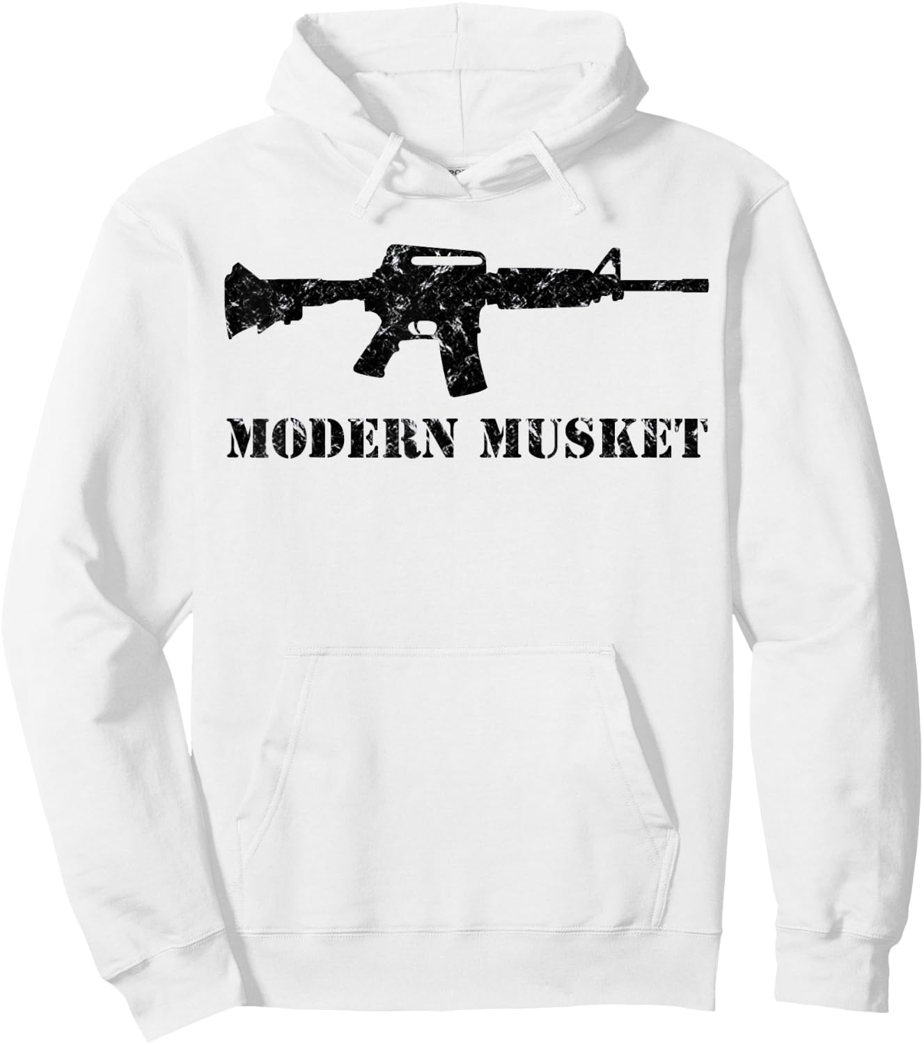 Modern Musket AR15 M16 M4 Black Assault Rifle Carbine Shirt Hoodie - Hoodie | White