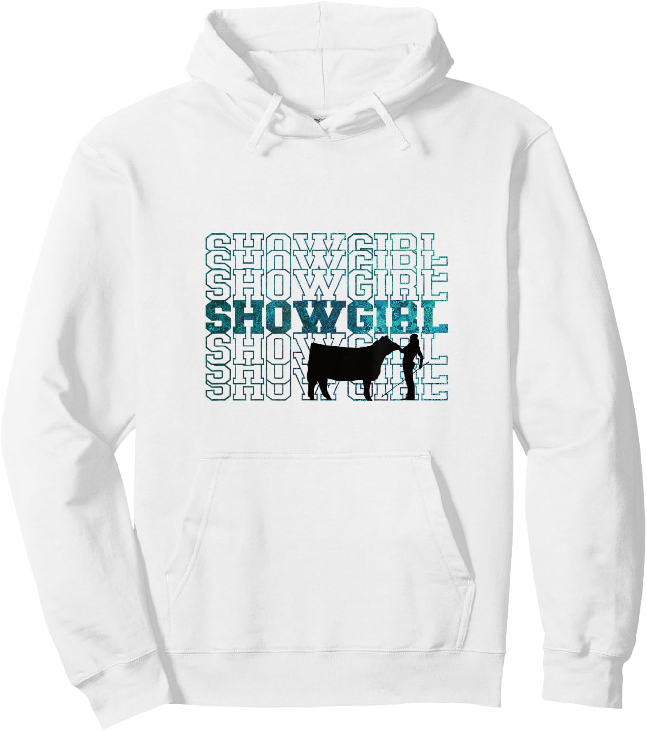 Showgirl Livestock Cattle Showing - Fun Show Cattle Hoodie - Hoodie | White