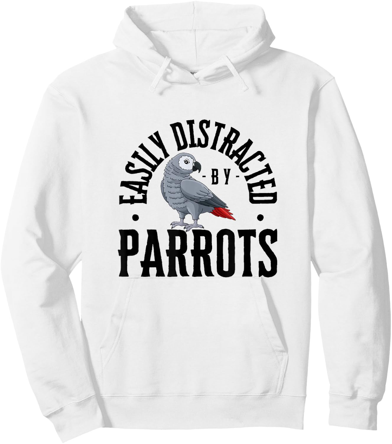 Easily Distracted By Funny Parrots Parrots Hoodie - Hoodie | White