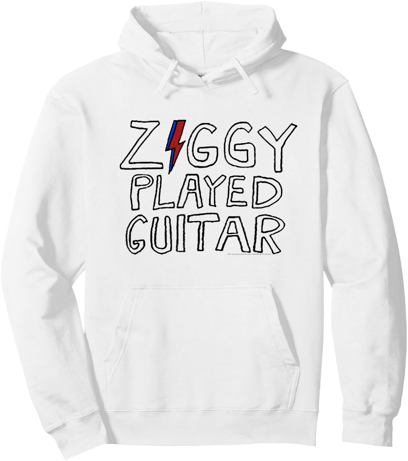David Bowie - Ziggy Played Guitar Sketch Lyric Hoodie - Hoodie | White