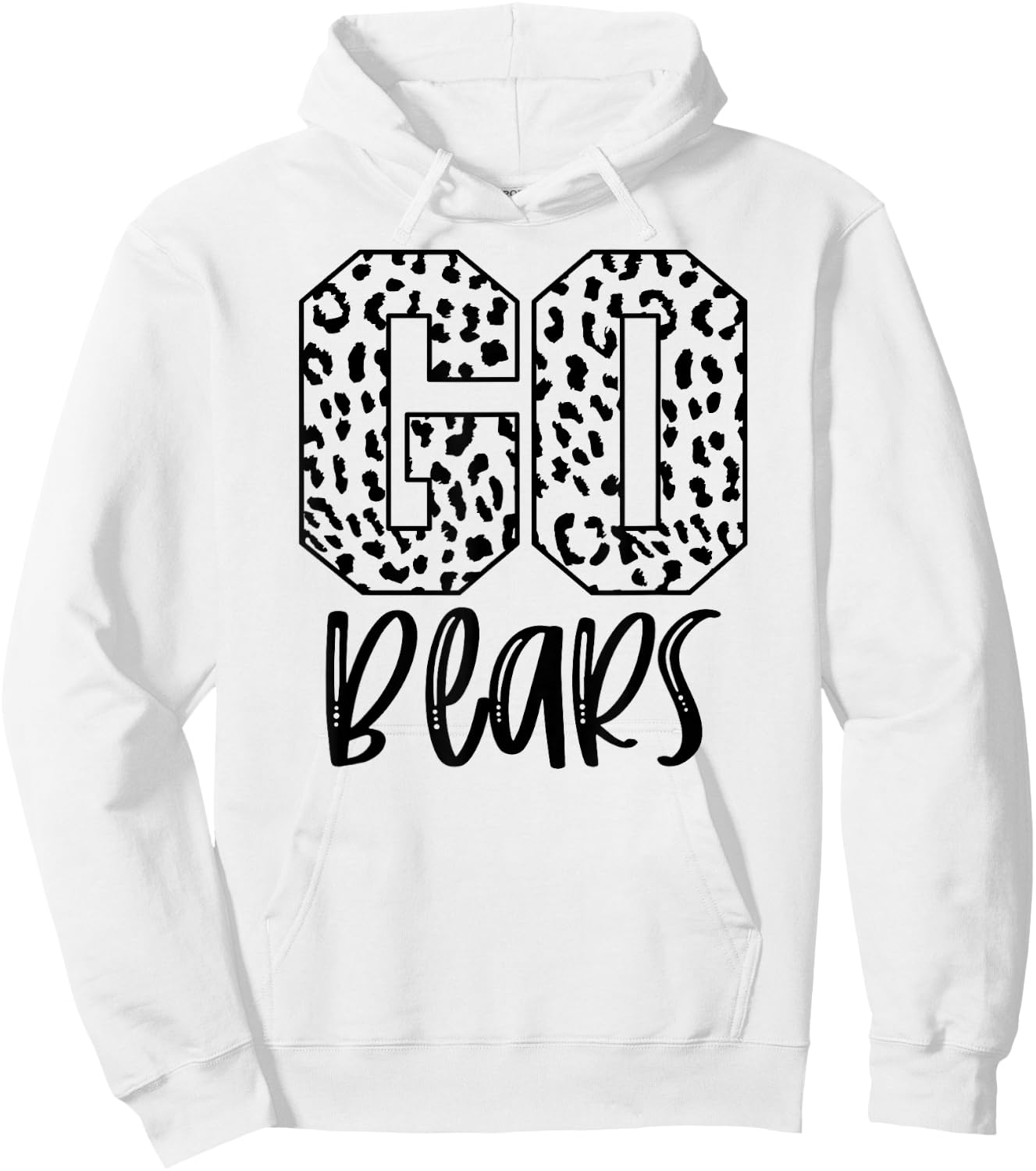 Bears Team Mascot School Spirit Game Night Leopard Print Hoodie - Hoodie | White