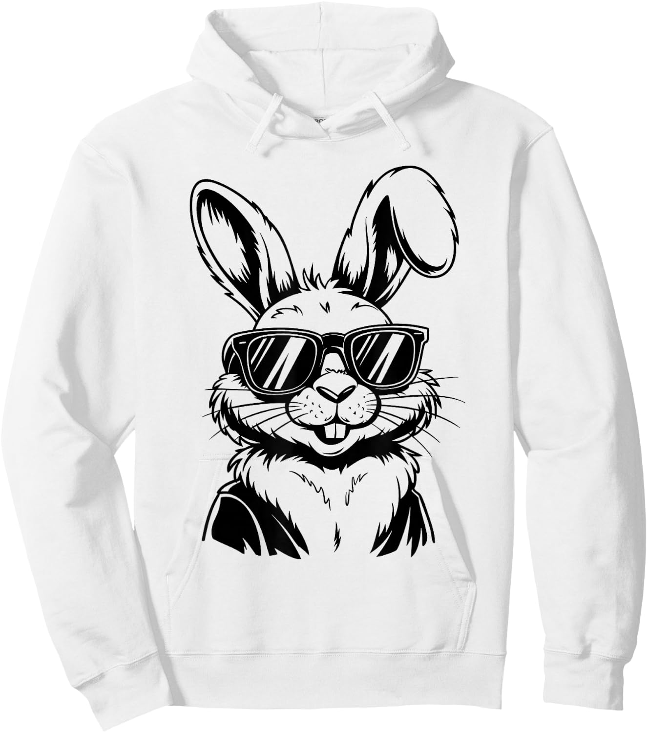 Bunny Face With Sunglasses Boys Kids Rabbit Easter Hoodie - Hoodie | White