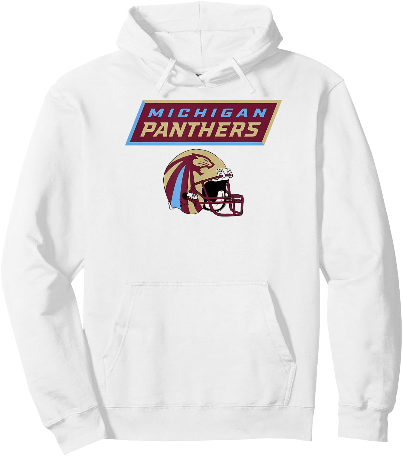 Michigan Panthers UFL - Vintage Helmet - Detroit Football Hoodie - Hoodie | White