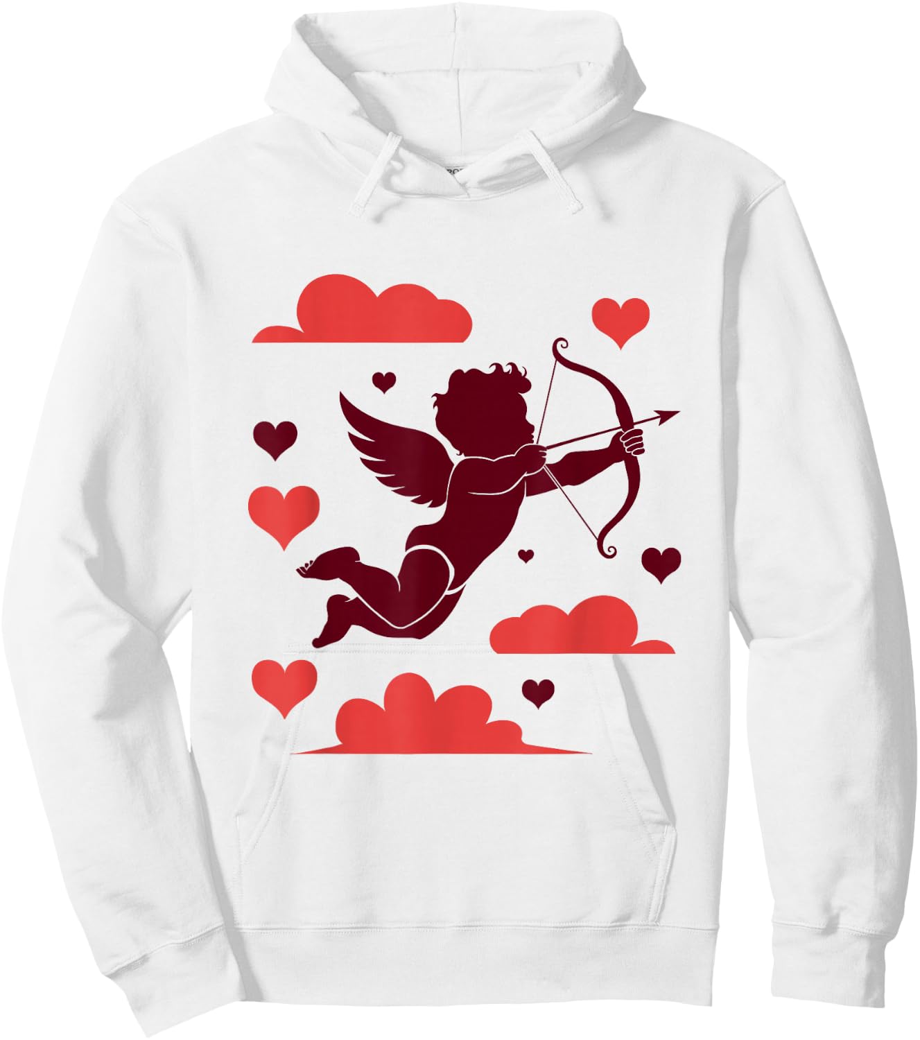 Cute Cupid with Bow and Arrow Angel , White Hoodie - Hoodie | White