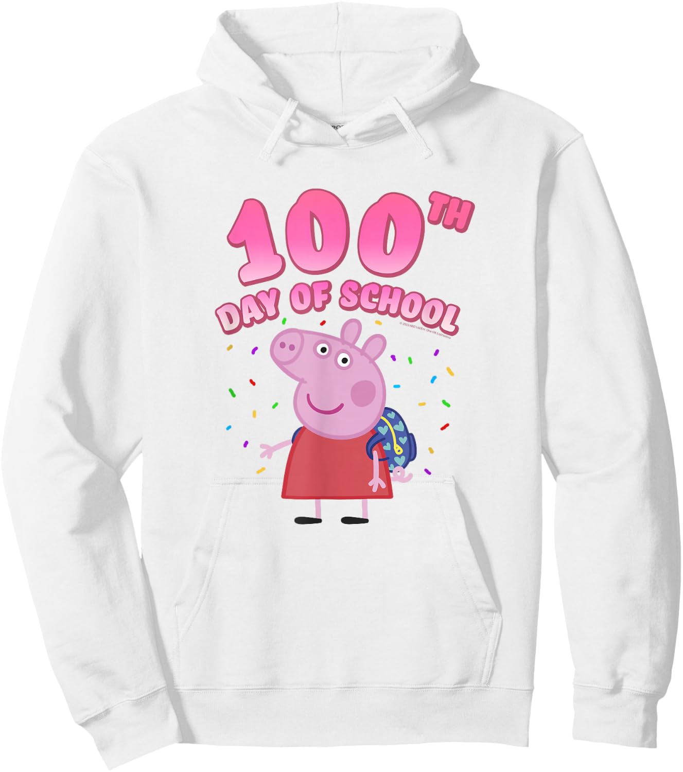 Peppa Pig 100th Day Of School Celebration Confetti Hoodie - Hoodie | White