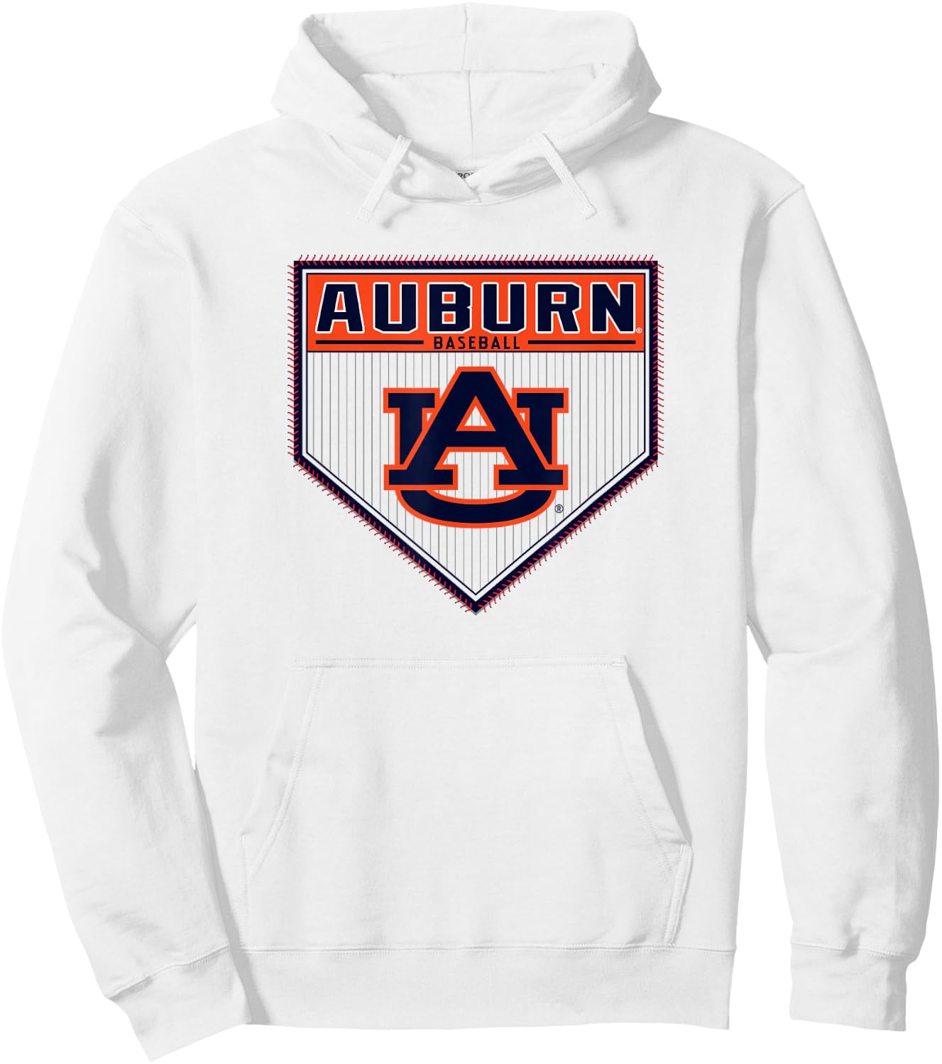 Auburn Tigers Baseball Homeplate Gray Officially Licensed Hoodie - Hoodie | White