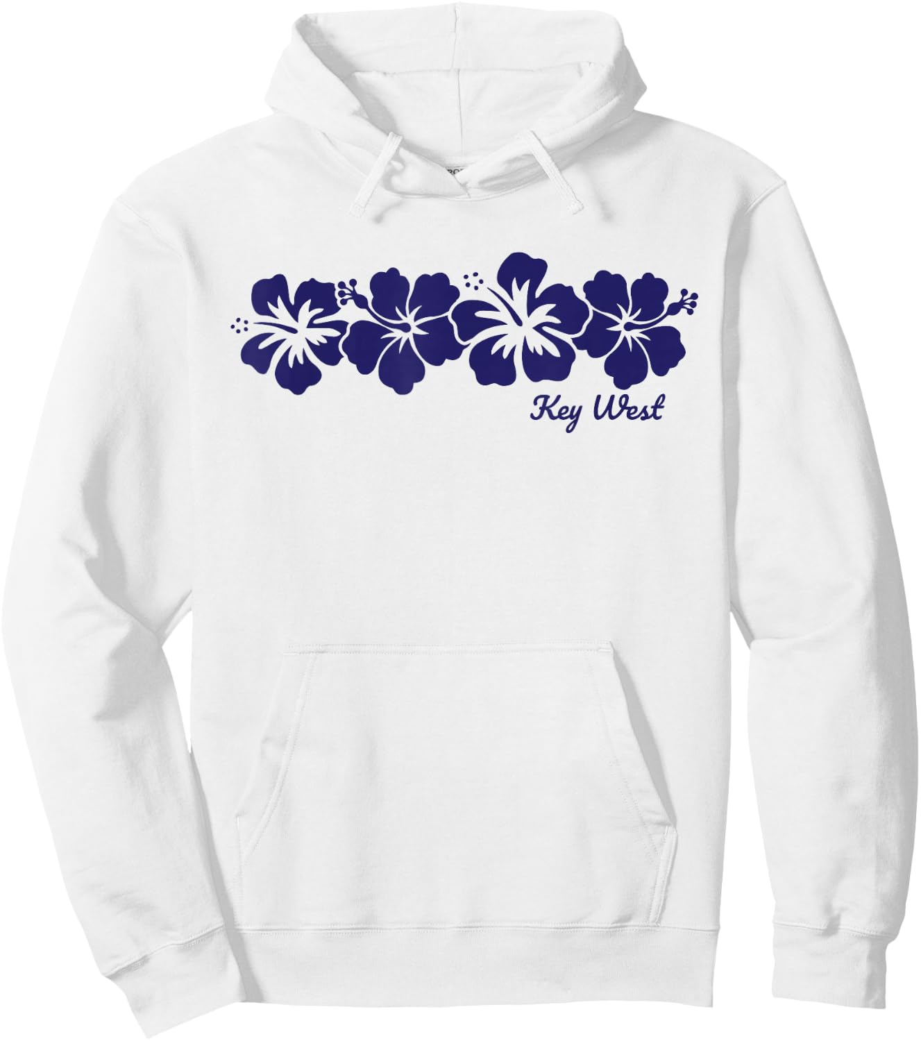 Key West Florida Hibiscus Flower Vacation Souvenir Hoodie - Hoodie | White