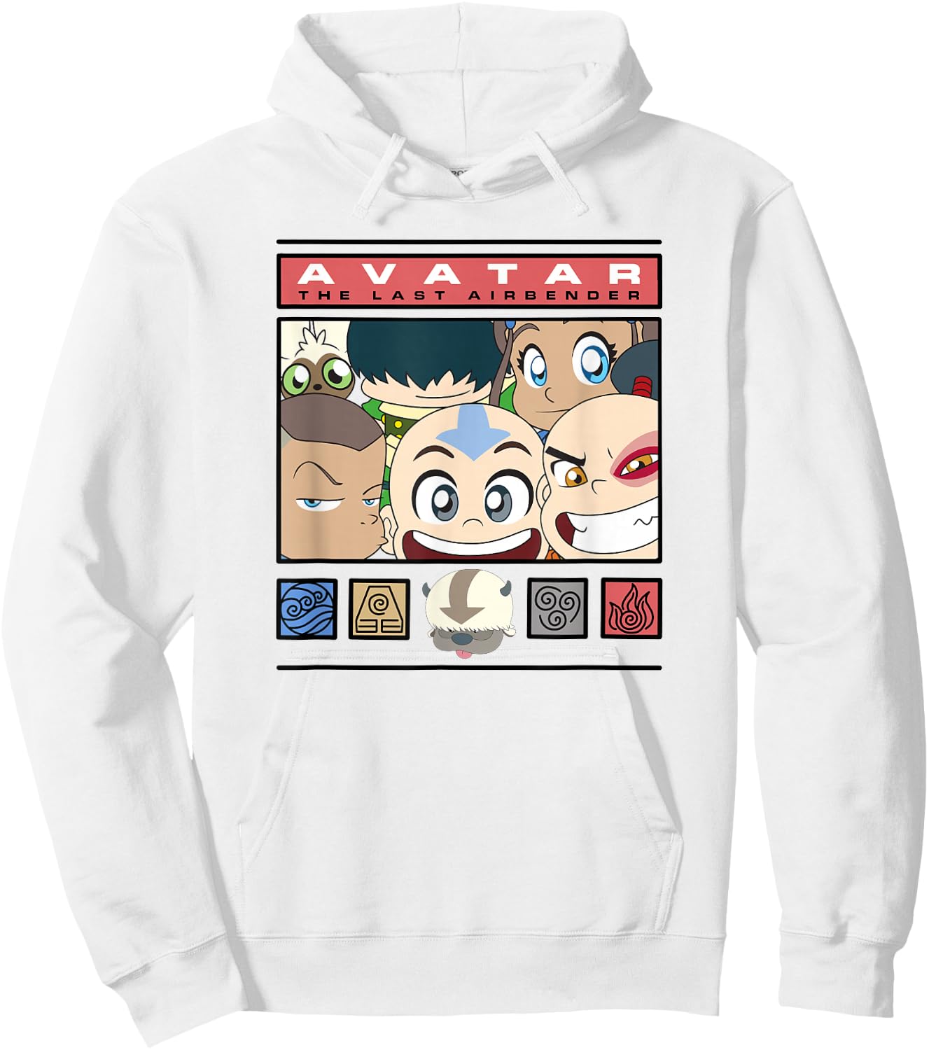 Avatar: The Last Airbender Group Chibi Photo Frame Hoodie - Hoodie | White