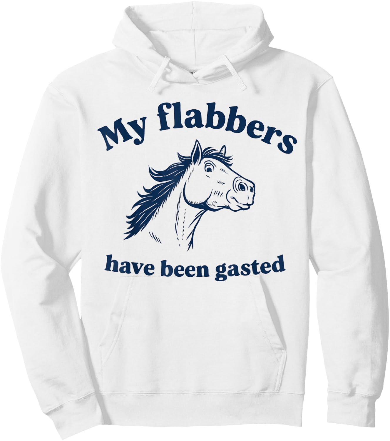 My Flabbers Have Been Gasted Distressed Retro Funny Horse Hoodie - Hoodie | White