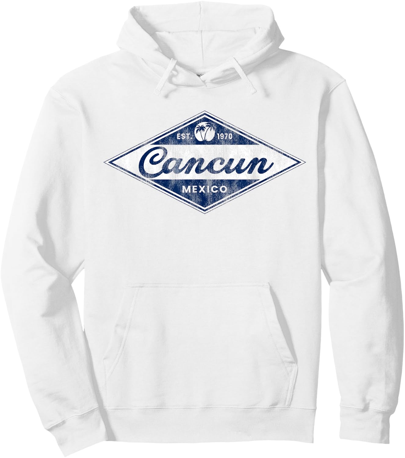 Vintage Cancun Palm Trees retro 70s Surfer Mexican Vacation Hoodie - Hoodie | White