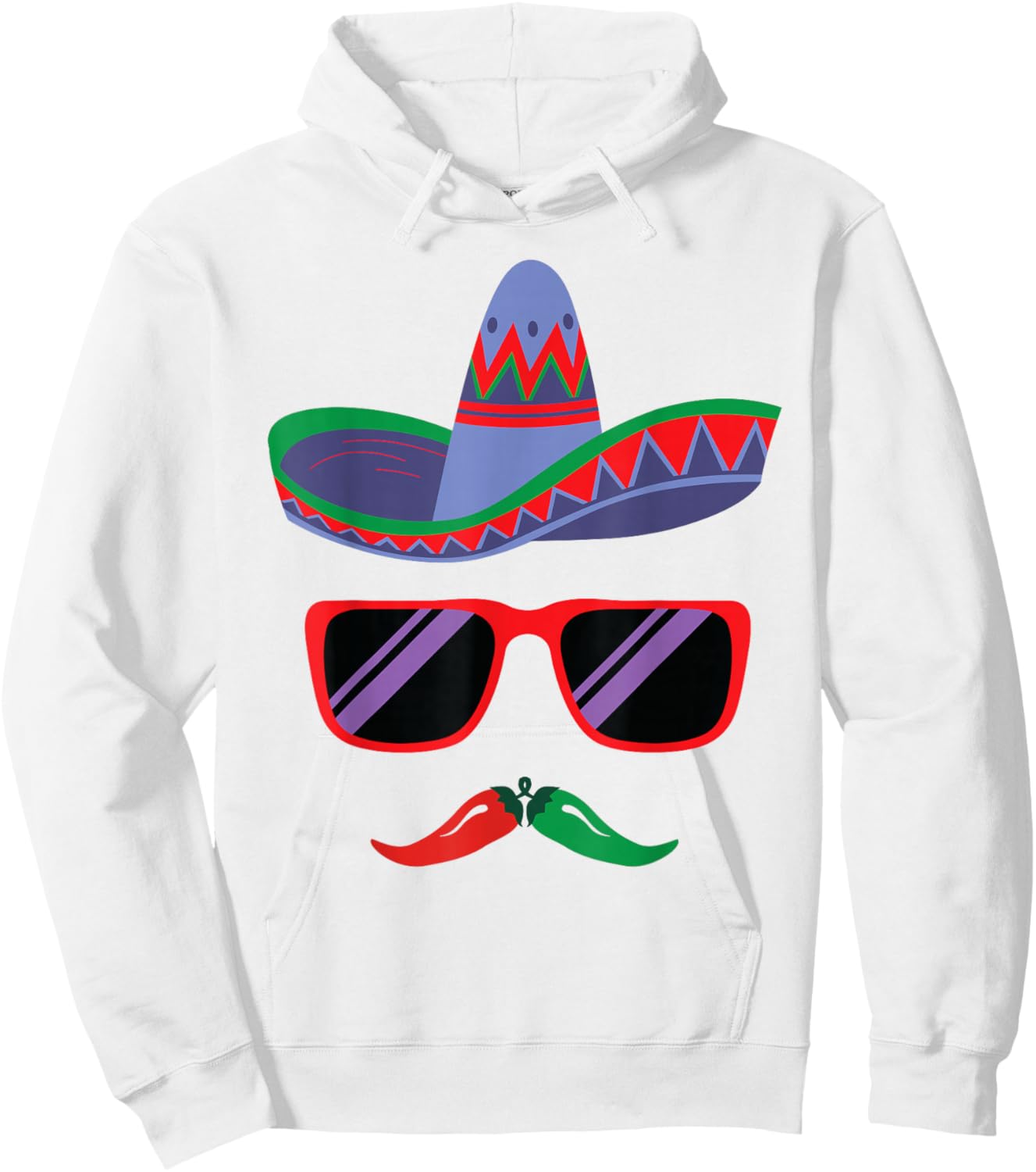 Sombrero Face Cinco De Mayo Mexican Fiesta Party Boys Kids Hoodie - Hoodie | White