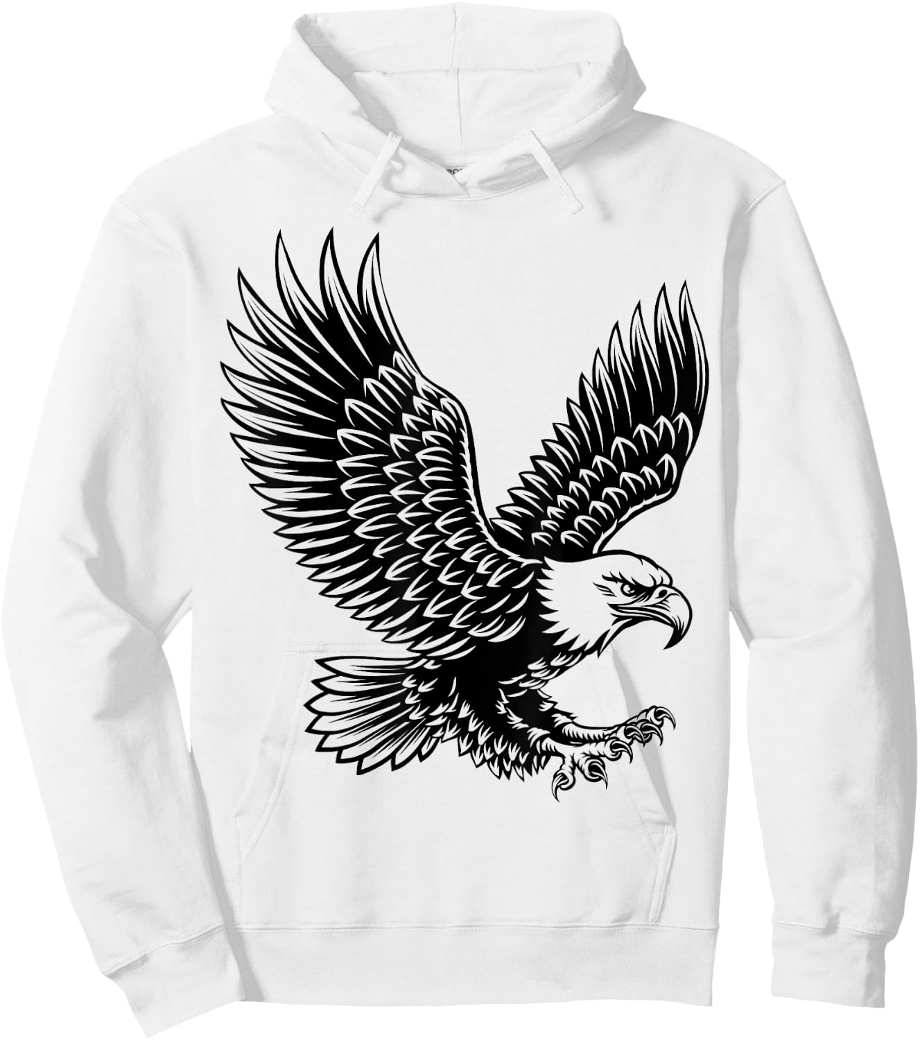 Bald Eagle Bird Wings Spread Flying Hoodie - Hoodie | White