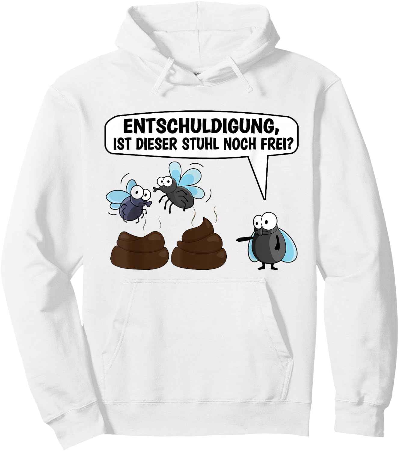 Fly Insect Entomology Word Play Poop Funny , gray, s Hoodie - Hoodie | White
