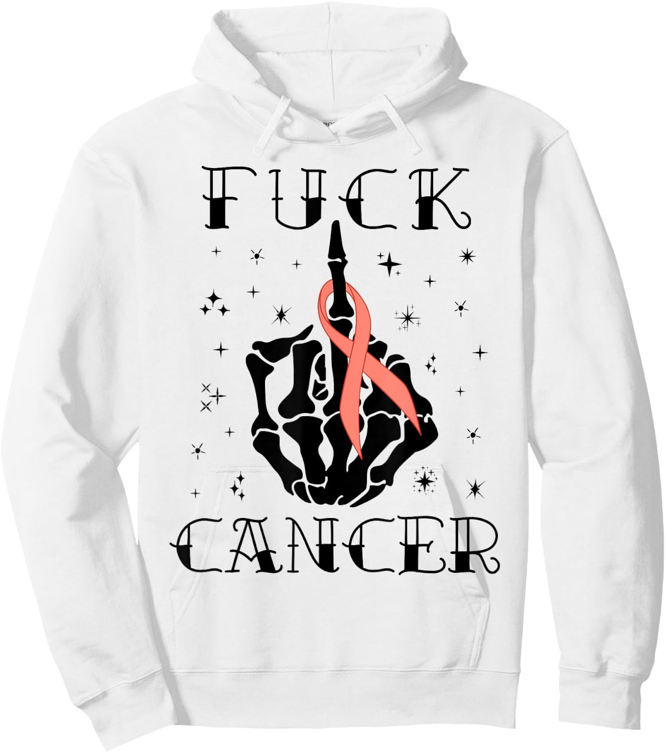 Fuck Cancer Tattoos Survivor Peach Ribbon Uterine Cancer Hoodie - Hoodie | White