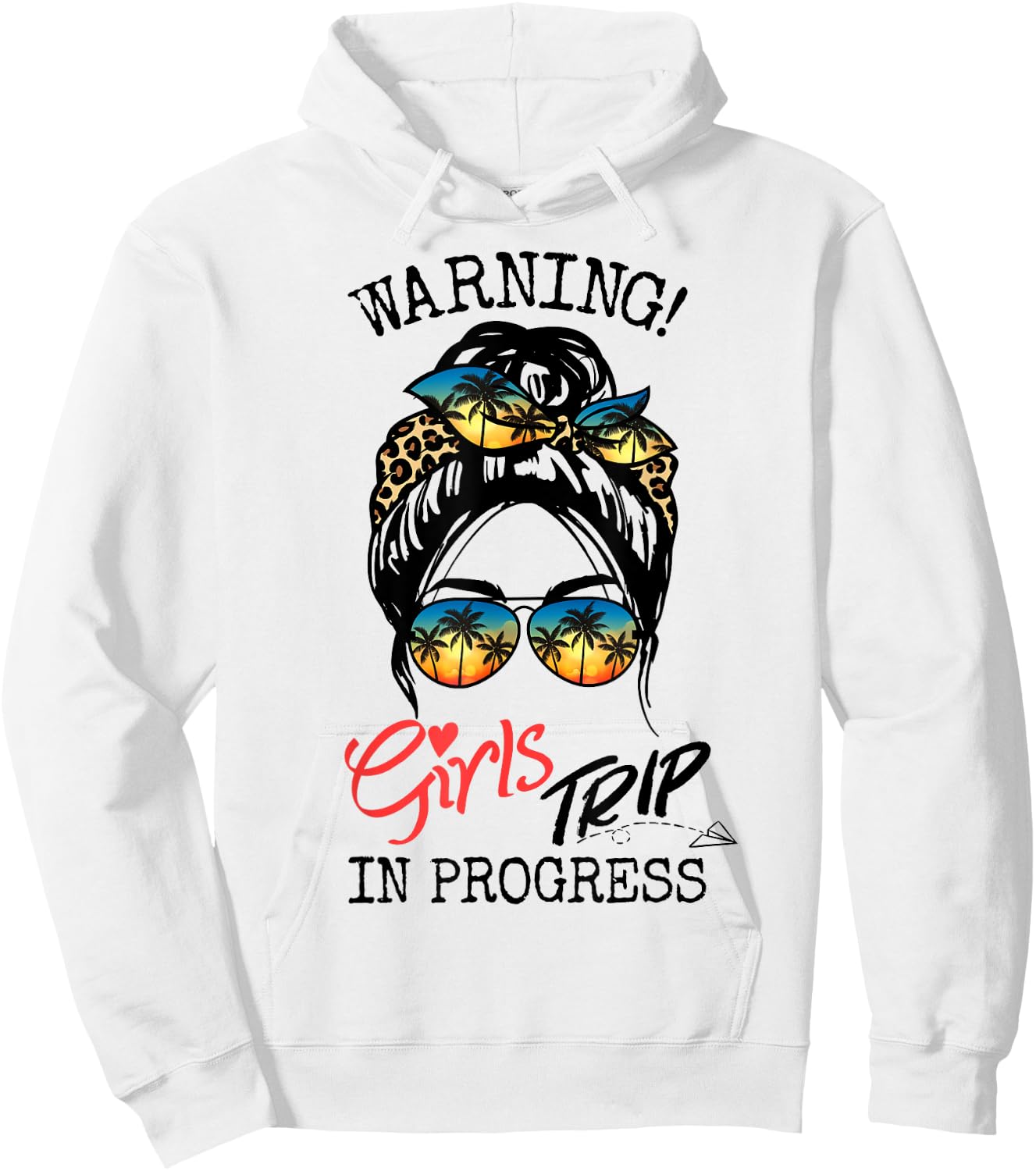 Girls Weekend, Vacation Squad Warning Girls Trip In Progress Hoodie - Hoodie | White
