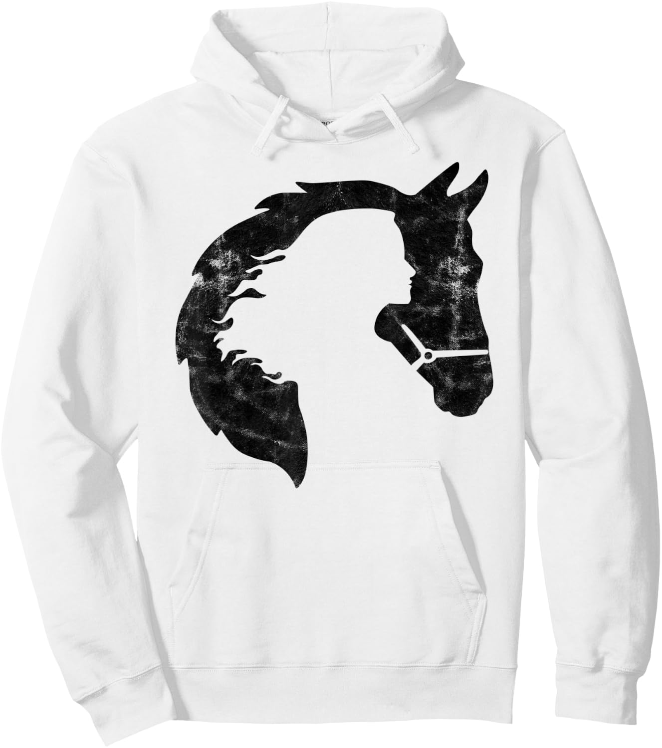 Retro Horse Young Woman With Horse Love Horse Silhouette Hoodie - Hoodie | White