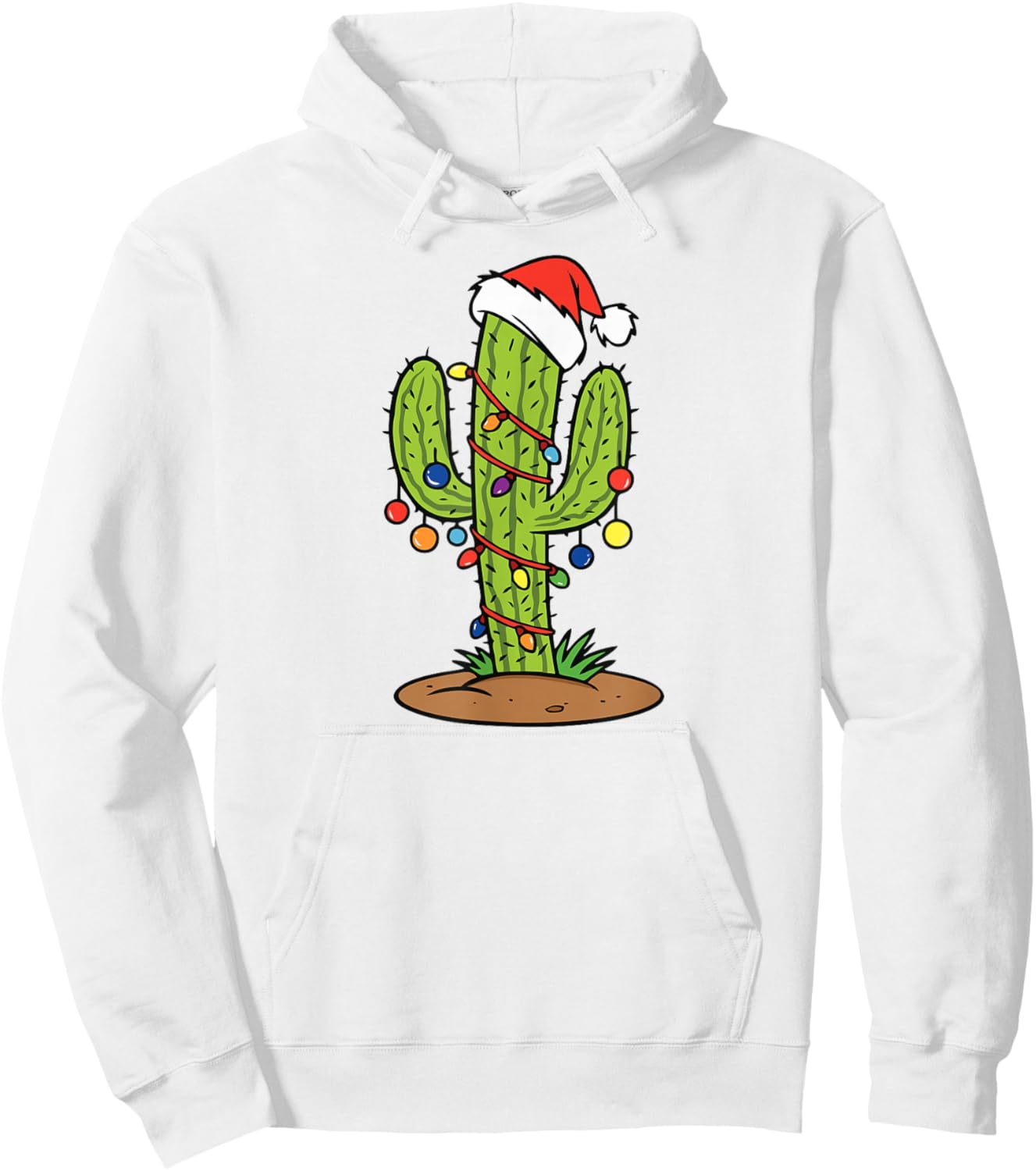 Cactus Holiday Christmas Tree Hoodie - Hoodie | White