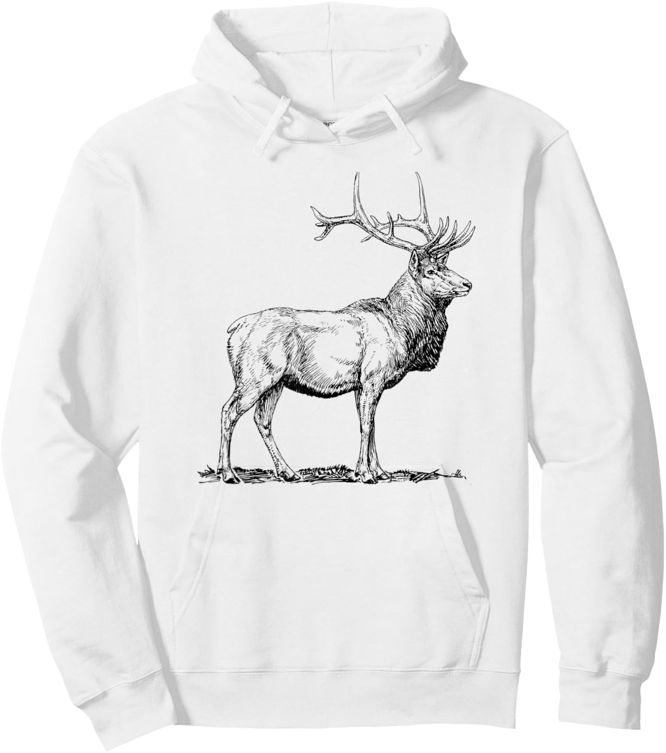 Cute Deer Whitetail Buck Illustration Graphic Boy & Girl Hoodie - Hoodie | White