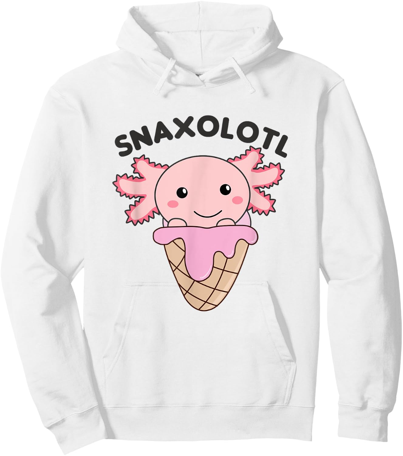Snacks Pun Snaxolotl Ice Cream Axolotl Men Women Kids Hoodie - Hoodie | White