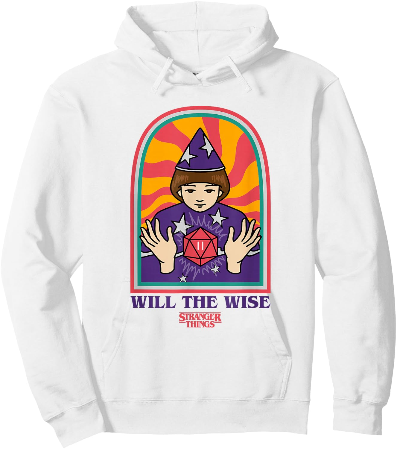 Stranger Things Will The Wise Dungeons & Dragons Tarot Card Hoodie - Hoodie | White