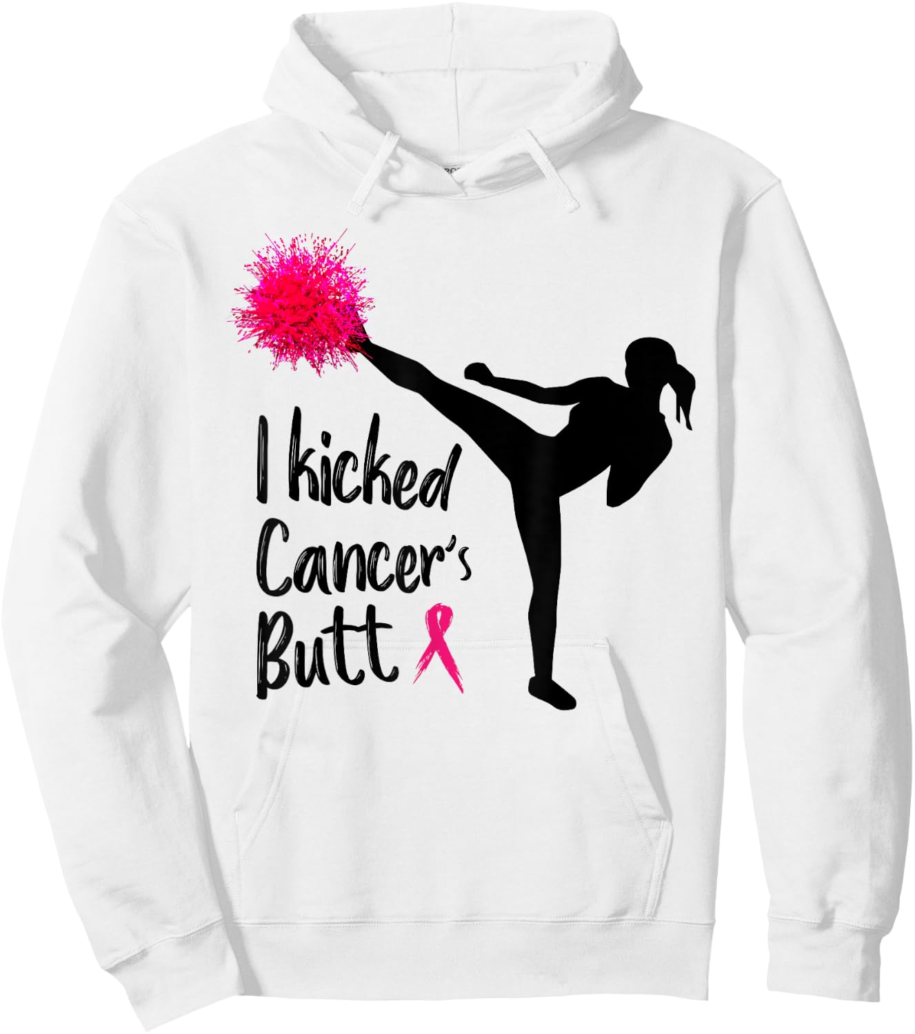 I kicked Cancer's Butt Funny Cancer Shirts Hoodie - Hoodie | White
