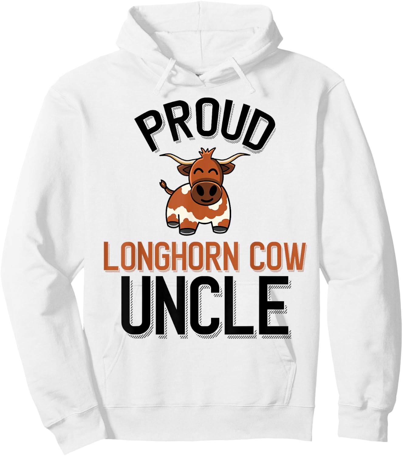Proud Longhorn Cow Uncle Cute Longhorn Cow Family Hoodie - Hoodie | White