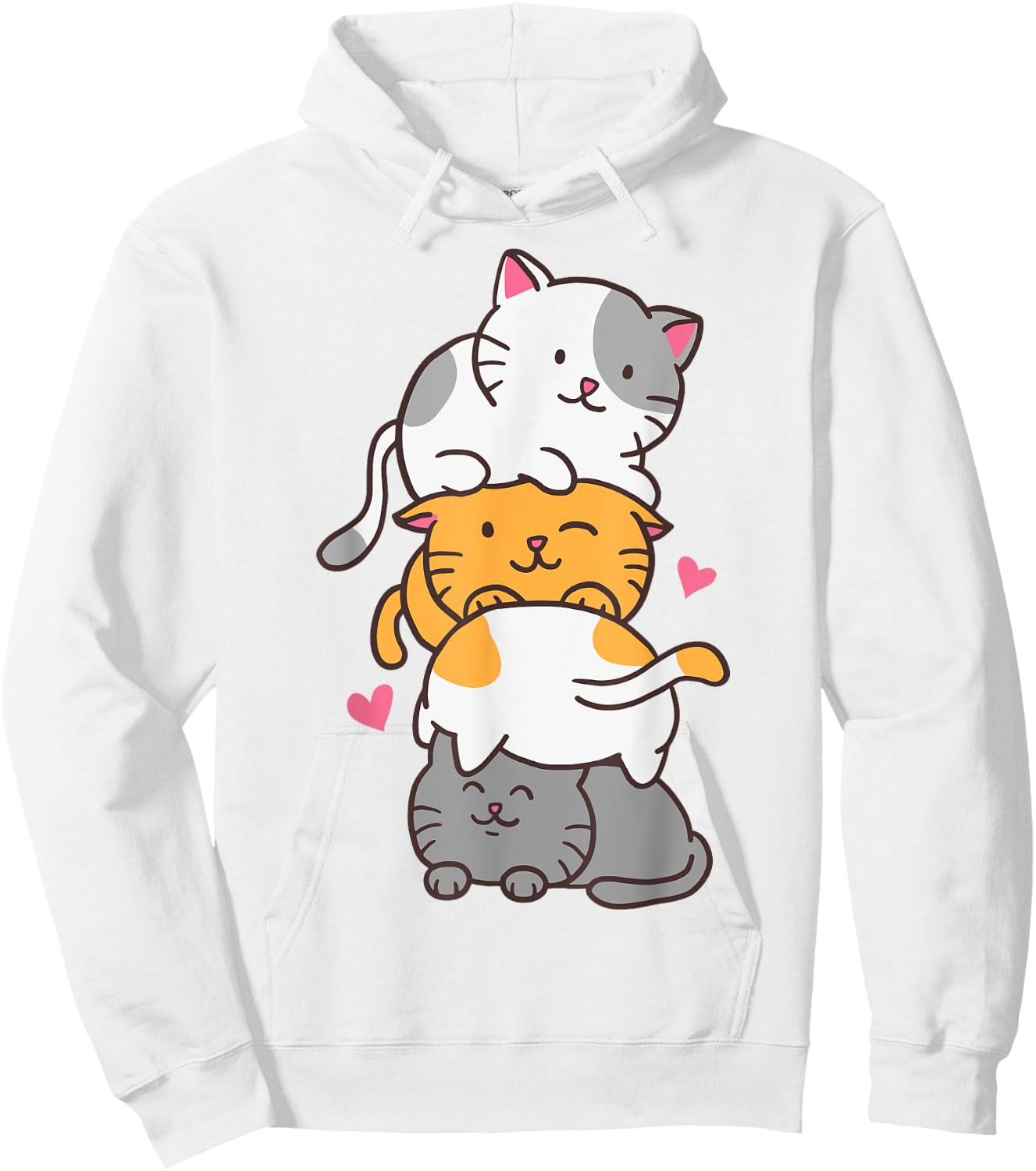 Cat Cats Cute Kitty Pile Anime Kawaii Neko Gift Cat Lovers Women Kids Hoodie - Hoodie | White