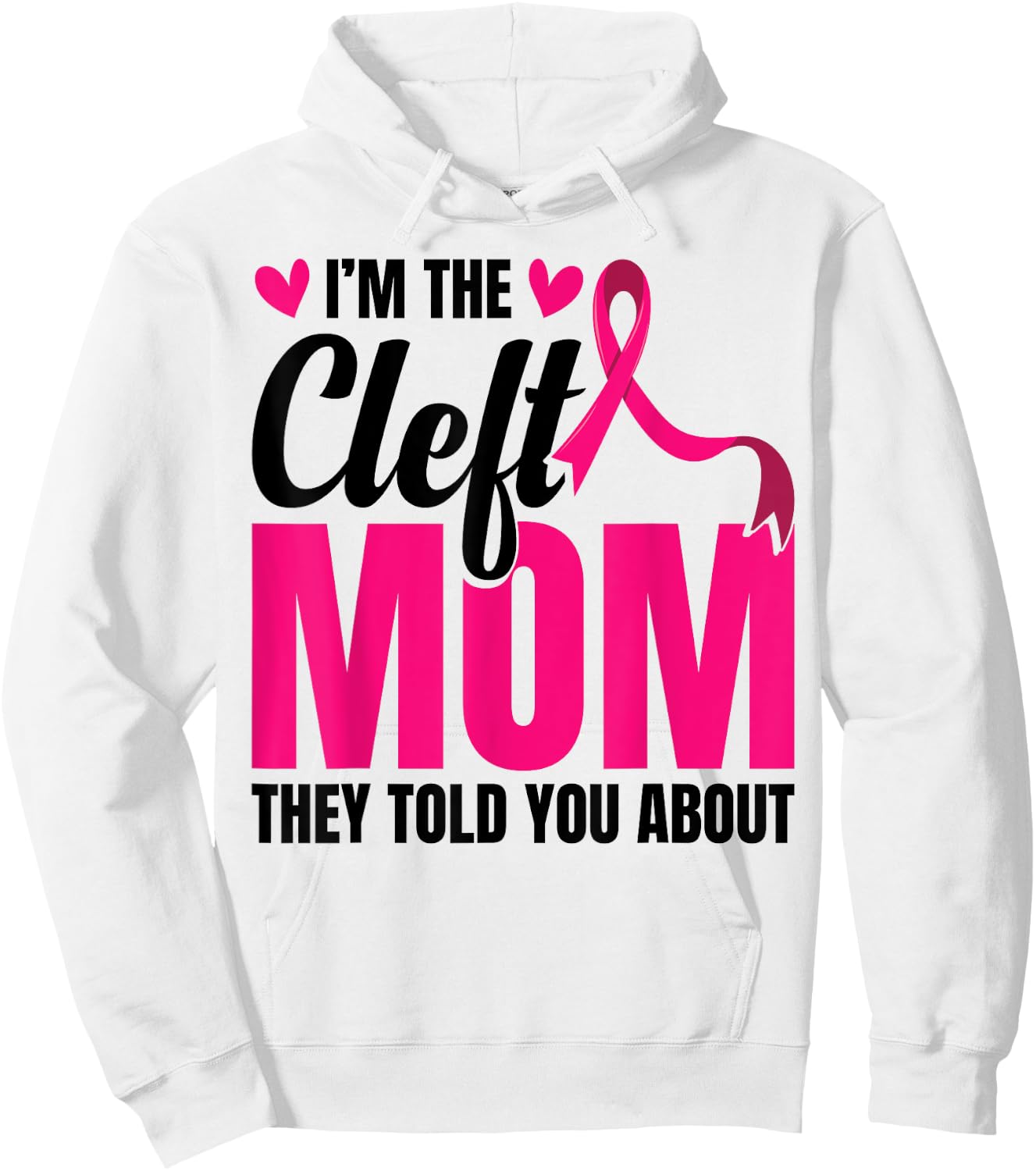 Cleft Lip Warrior Cleft Palate Awareness Cleft Ribbon Hoodie - Hoodie | White