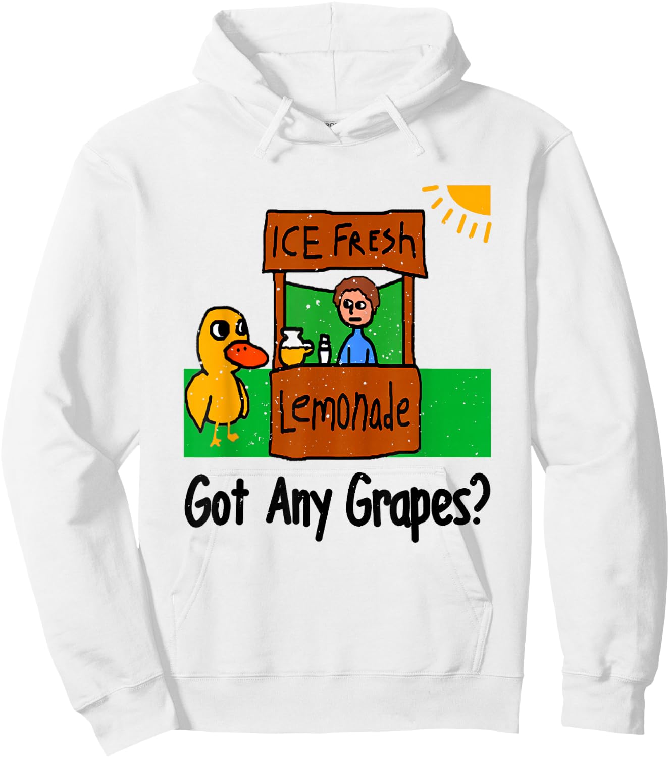 Funny Duck Ice Fresh Lemonade Got Any Grapes Hoodie - Hoodie | White